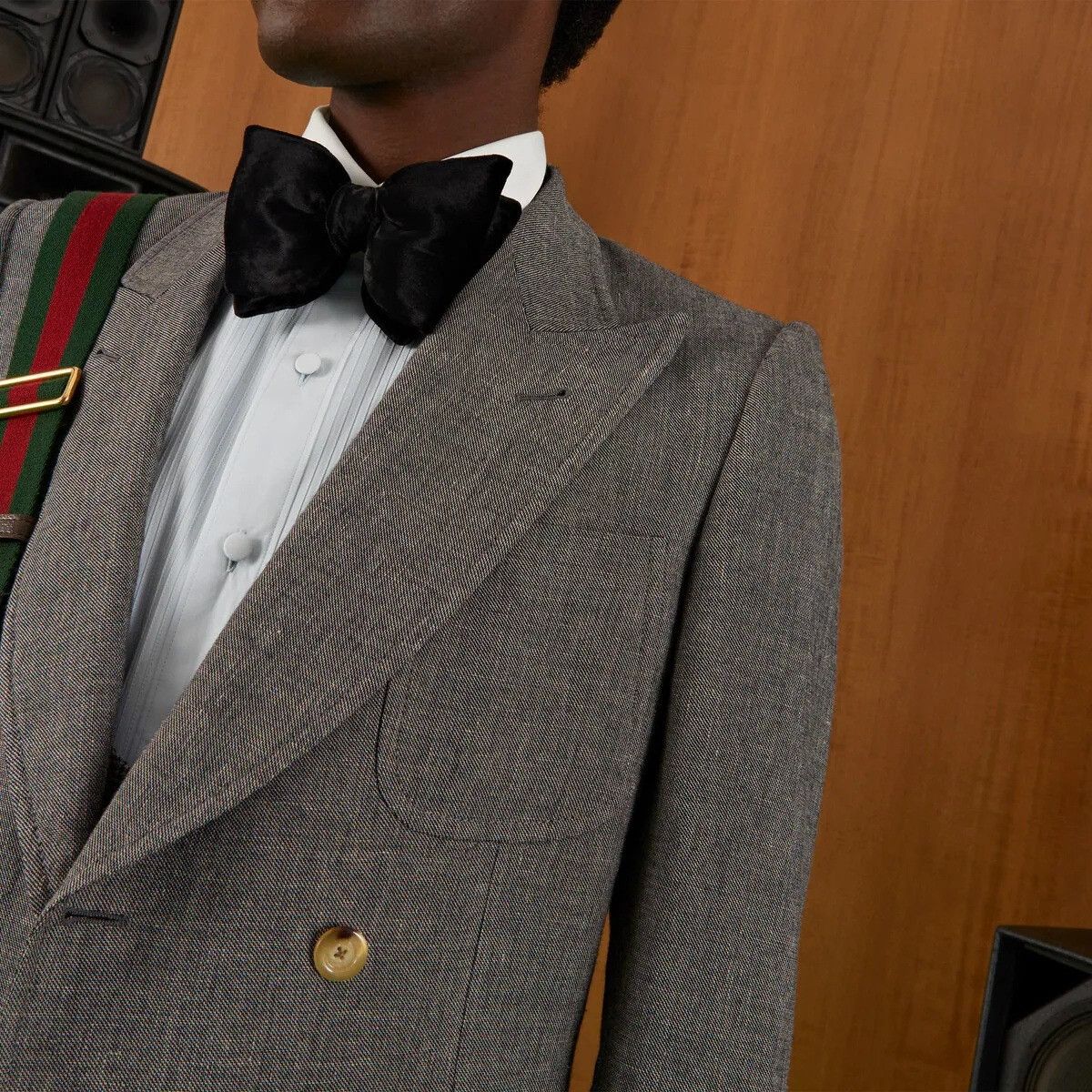 Gucci o1s1wg110225 Wool linen Double Breasted Jacket in Grey Size US M / EU 48-50 / 2 - 6 Thumbnail