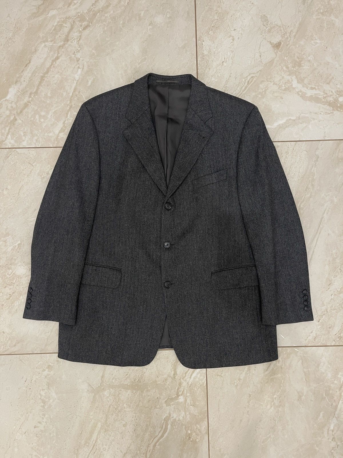 Baumler Baumler vintage blazer wool herringbone jacket sport coat Size 48R - 5 Thumbnail