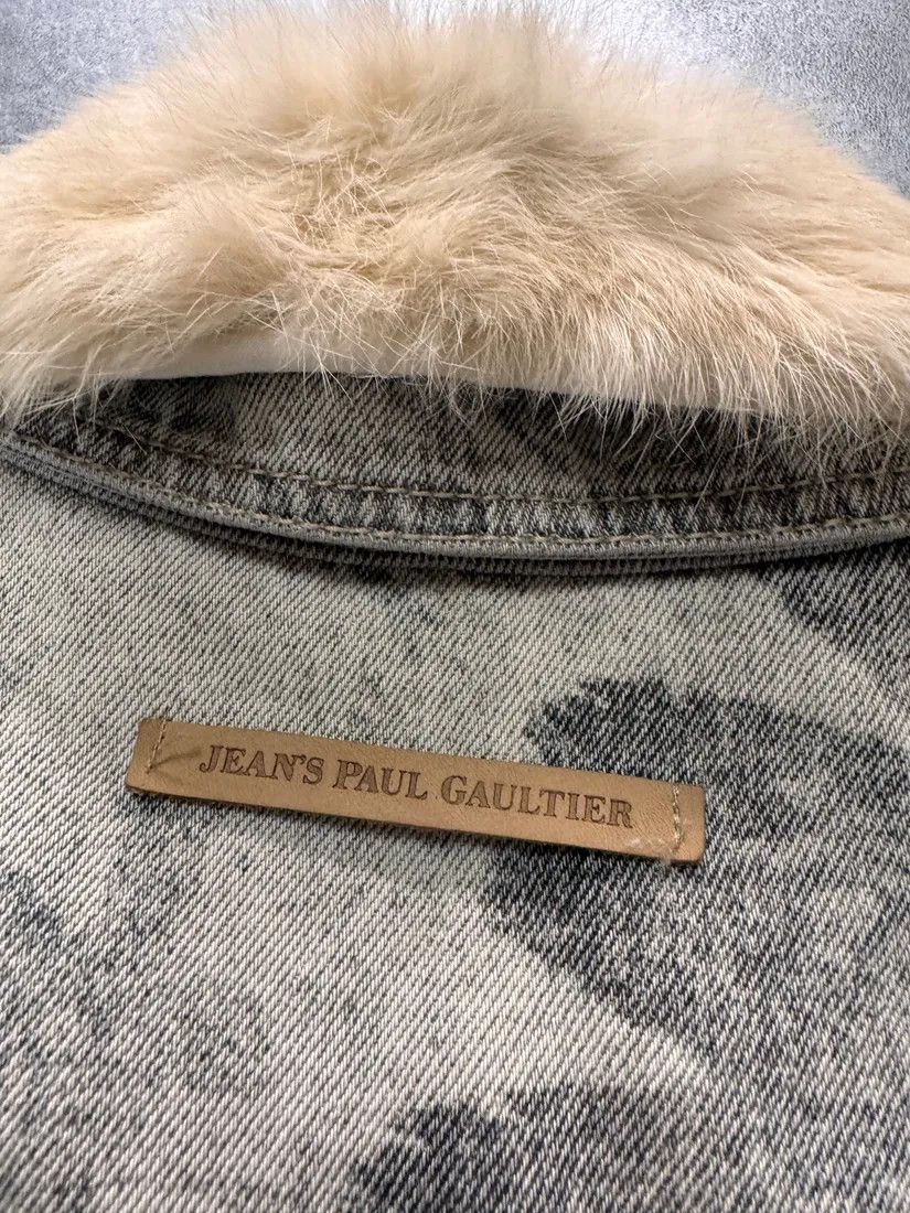 Jean Paul Gaultier × Vintage 2000s Jean Paul Gaultier Grey Native American Denim Jacket Size XS / US 0-2 / IT 36-38 - 9 Thumbnail