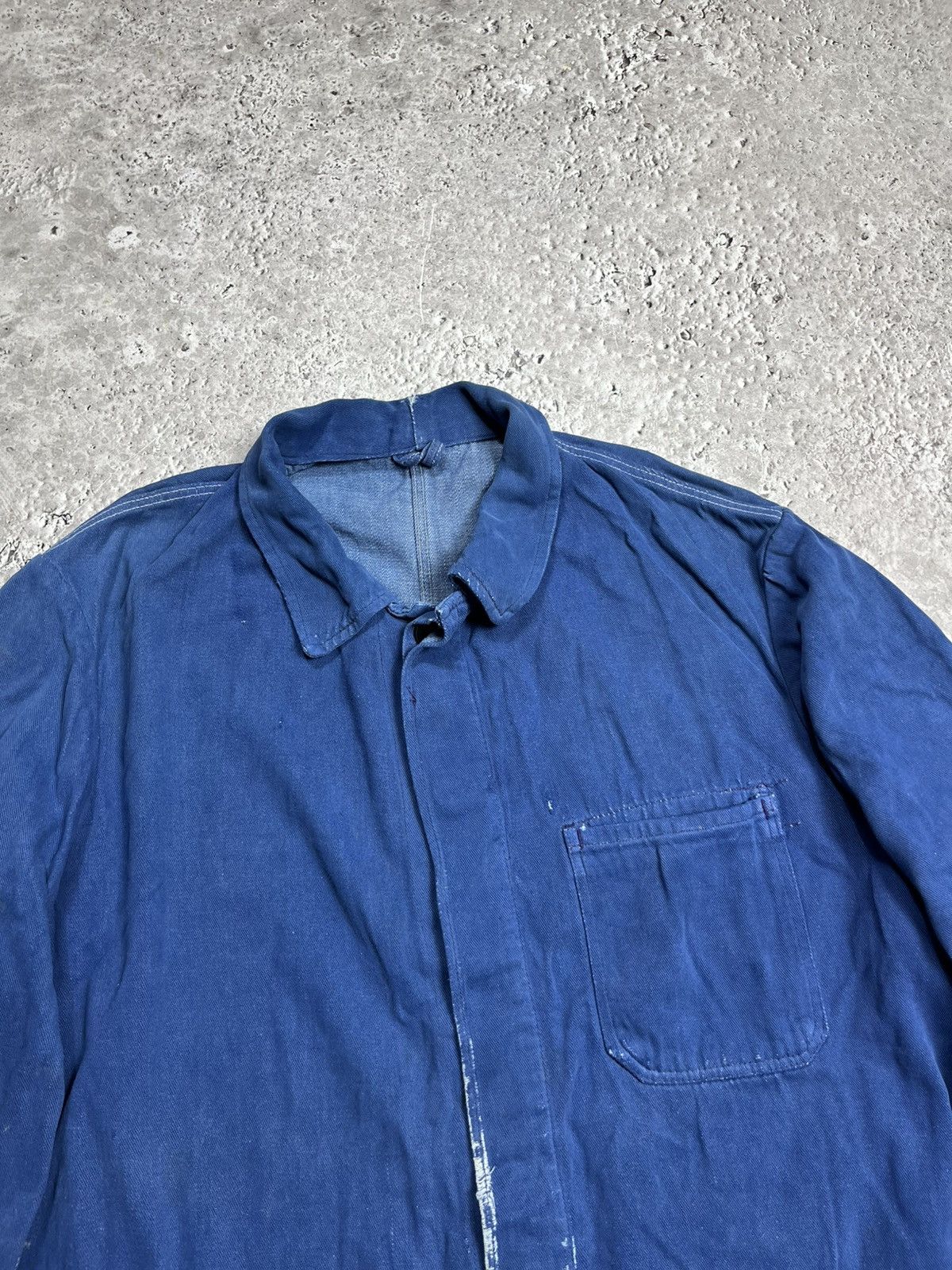 Other Vintage Workwear Distressed French Chore Jacket Blue Canvas Size US M / EU 48-50 / 2 - 4 Thumbnail