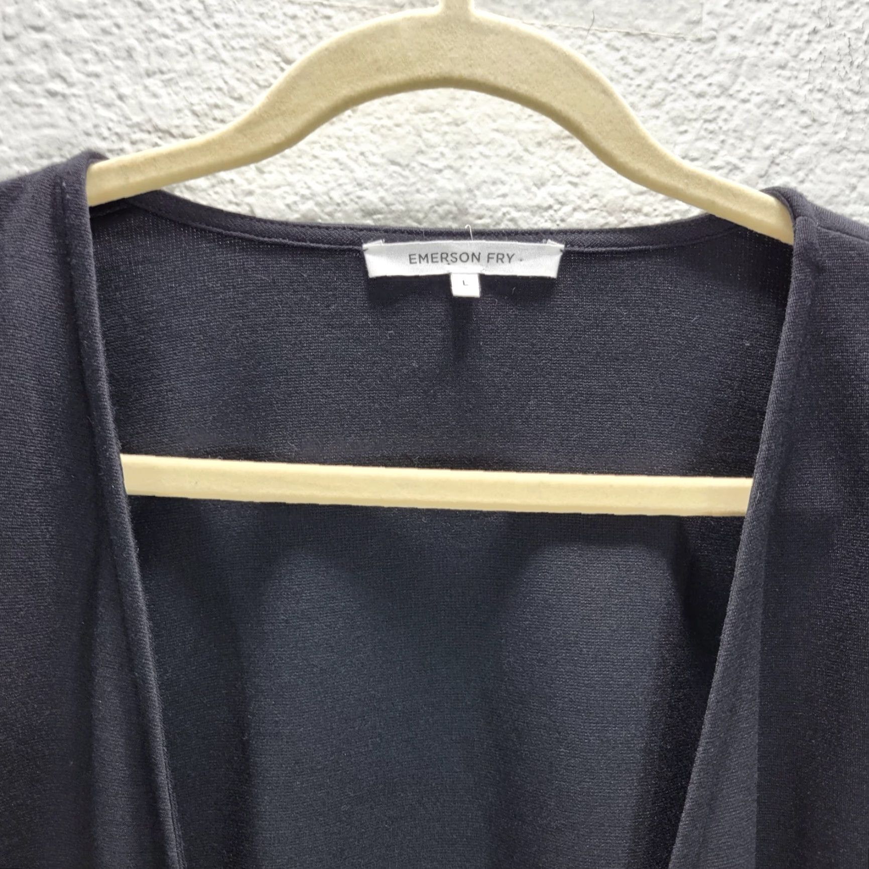 Vintage Emerson Fry Black Cardigan Womens L Puff Sleeve Rayon Polyester Front Tie Front Tie Cardigan Size L / US 10 / IT 46 - 4 Thumbnail