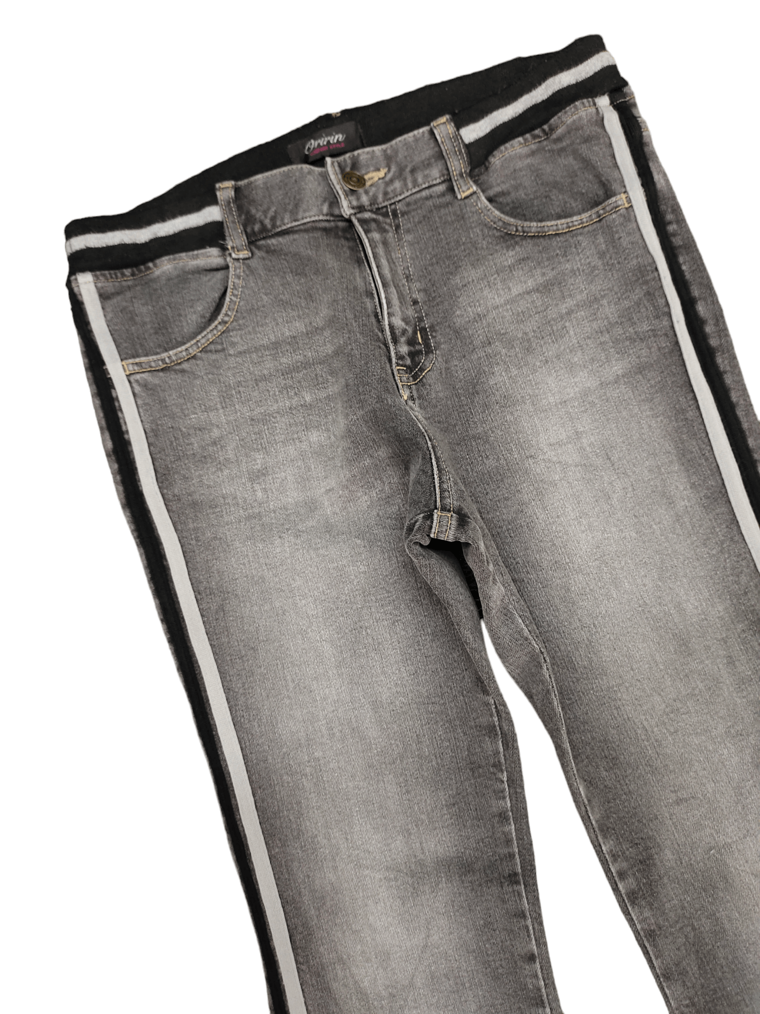 If Six Was Nine Flare Jeans Oririn Side Tape Faded Boot Cut Y2k Mudmax Size US 30 / EU 46 - 6 Thumbnail