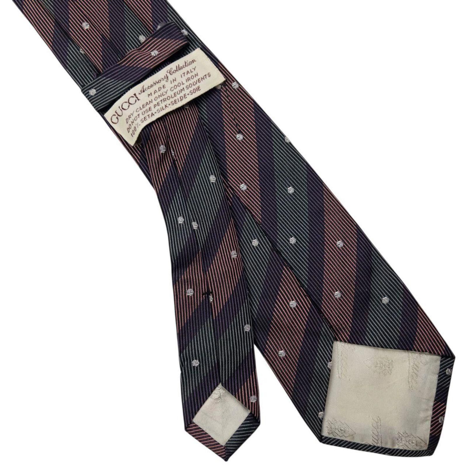 Gucci Vintage Gucci Striped Silk Tie Size ONE SIZE - 6 Thumbnail