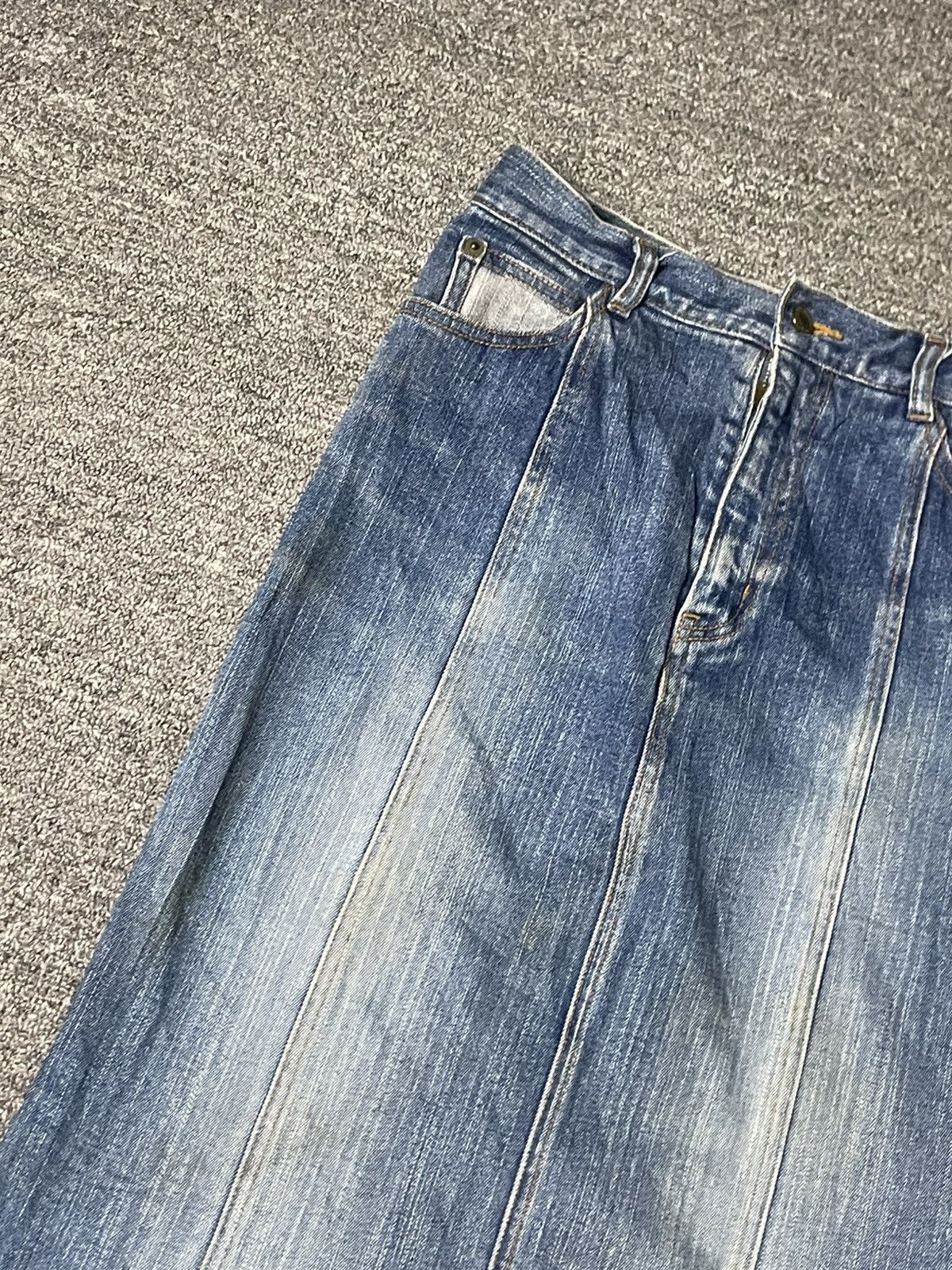 Japanese Brand × Vintage STRETCH Japanese Brand Mermaid Jeans Skirt (83) Size 26" / US 2 / IT 38 - 3 Thumbnail