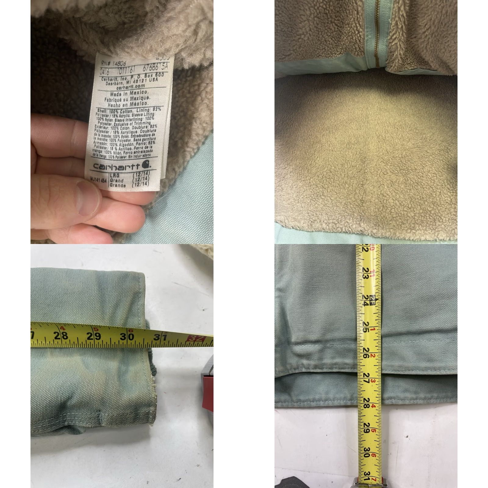 Carhartt VINTAGE Carhartt WJ141 Seaglass Blue Sierra Sherpa Lined Jacket Women’s Large Full Zip Jacket Size L / US 10 / IT 46 - 8 Thumbnail