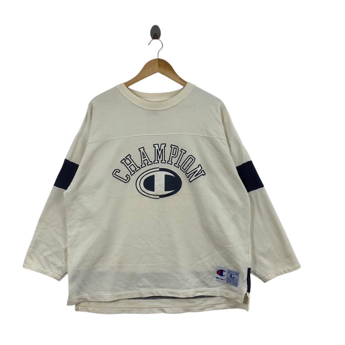 Champion Vintage CHAMPION USA Center Logo Baggy Sweatshirt Sweater Size L / US 10 / IT 46 - 3 Thumbnail