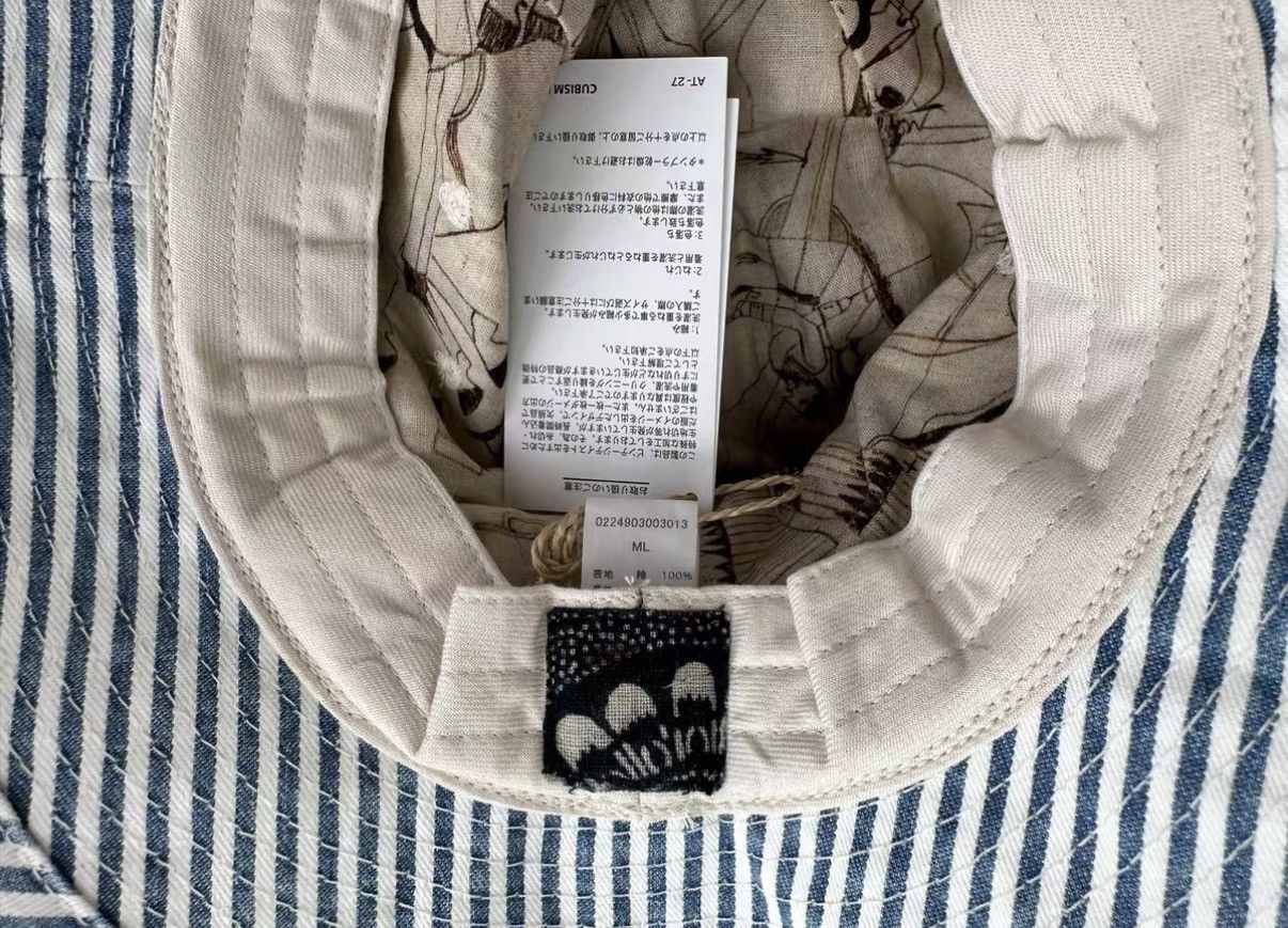 Visvim VISVIM ICT BUCKLEY CAP DMGD Pecan stripe denim bucket hat Size ONE SIZE - 3 Thumbnail