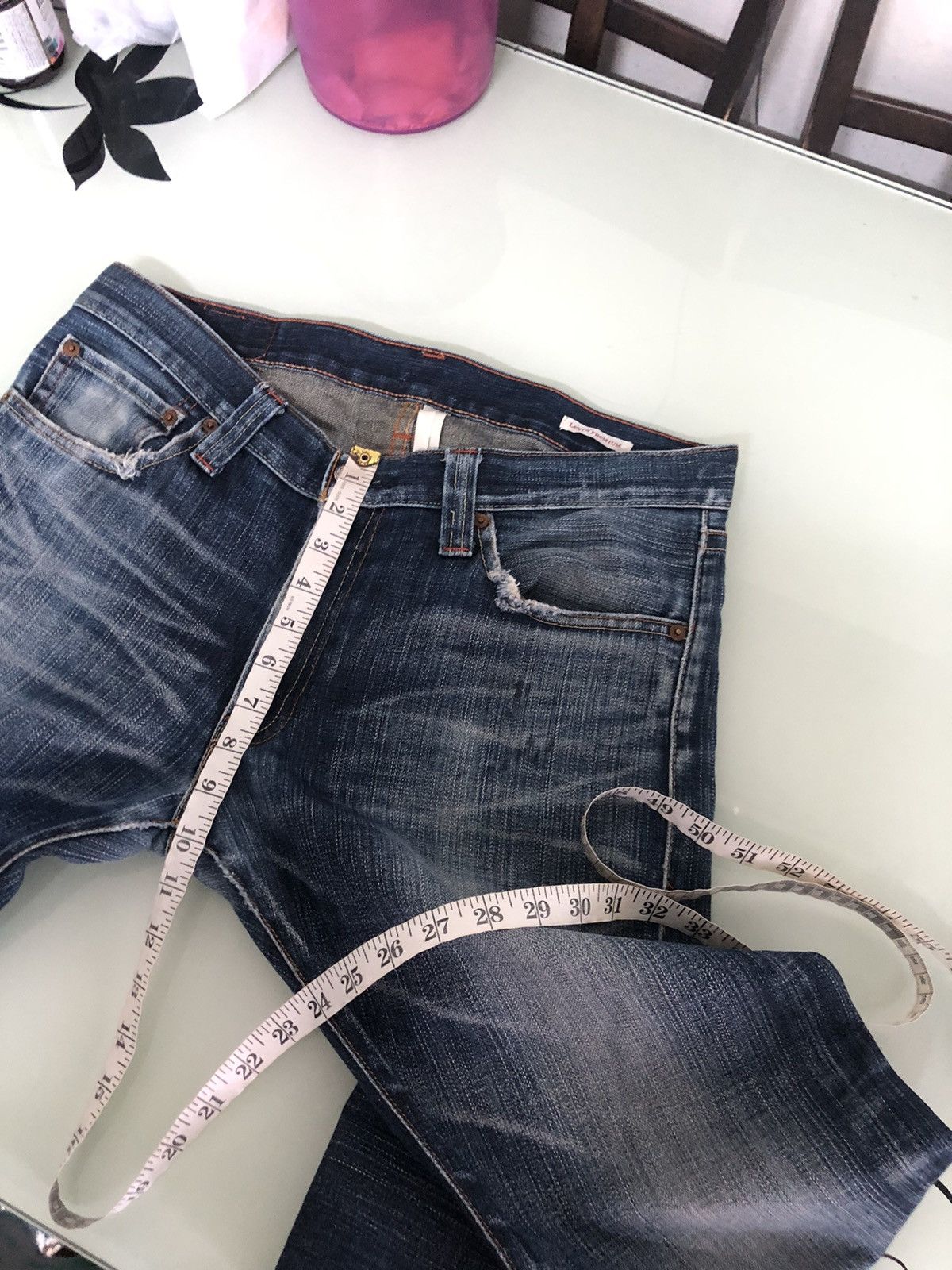Levi's Vintage Levis 505 Flare Straight Cut Distressed Jeans Size US 34 / EU 50 - 25 Thumbnail