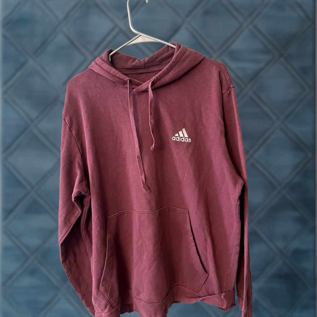 Adidas Adidas Hoodie Mens L Red White Hooded Sweatshirt Casual Outdoor Distresed Pullover Sports Logo Size US L / EU 52-54 / 3 - 1 Thumbnail