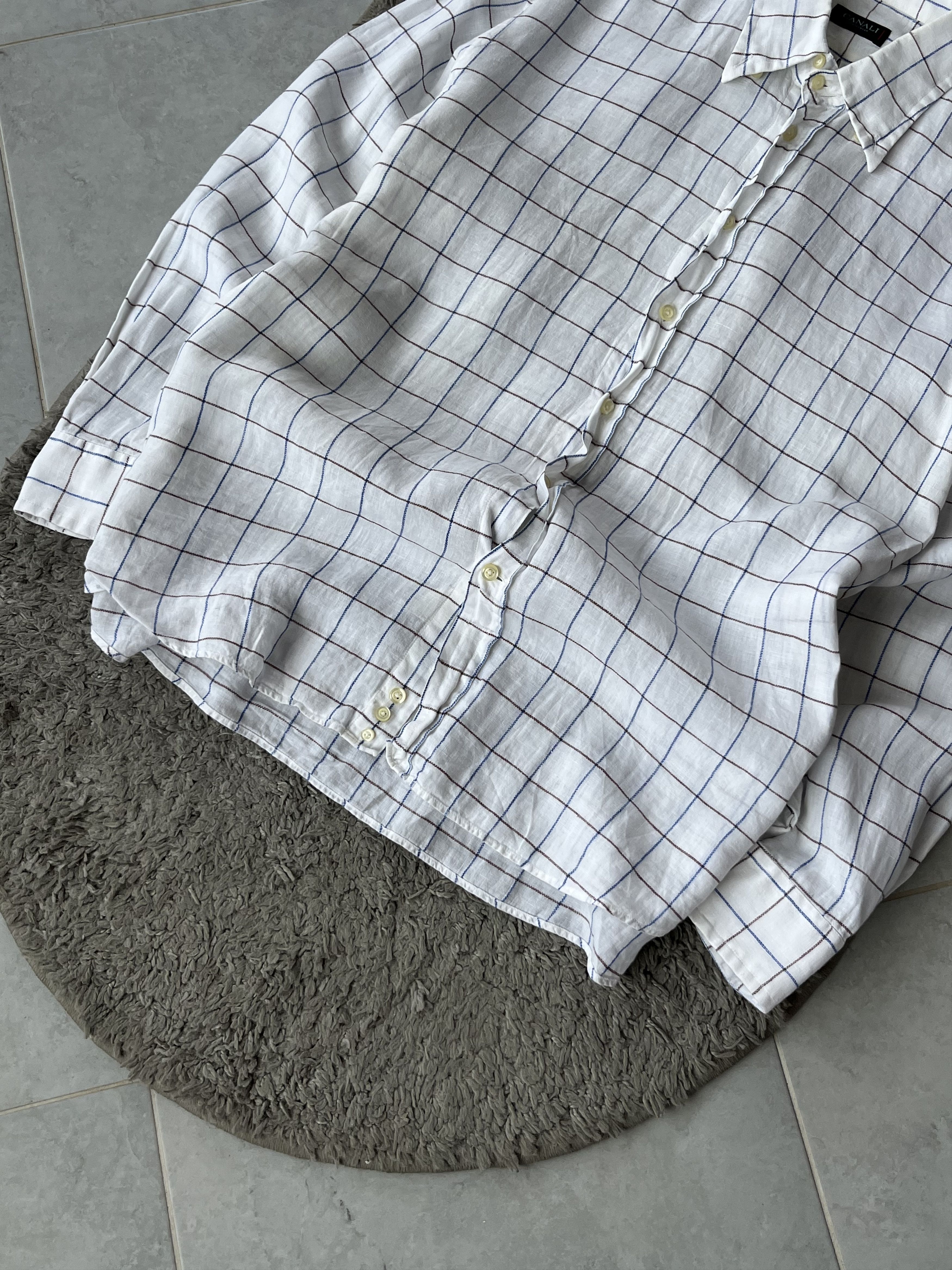 Canali CANALI Vintage Checkered Shirt Very Rare MADE IN ITALY Size US XL / EU 56 / 4 - 5 Thumbnail