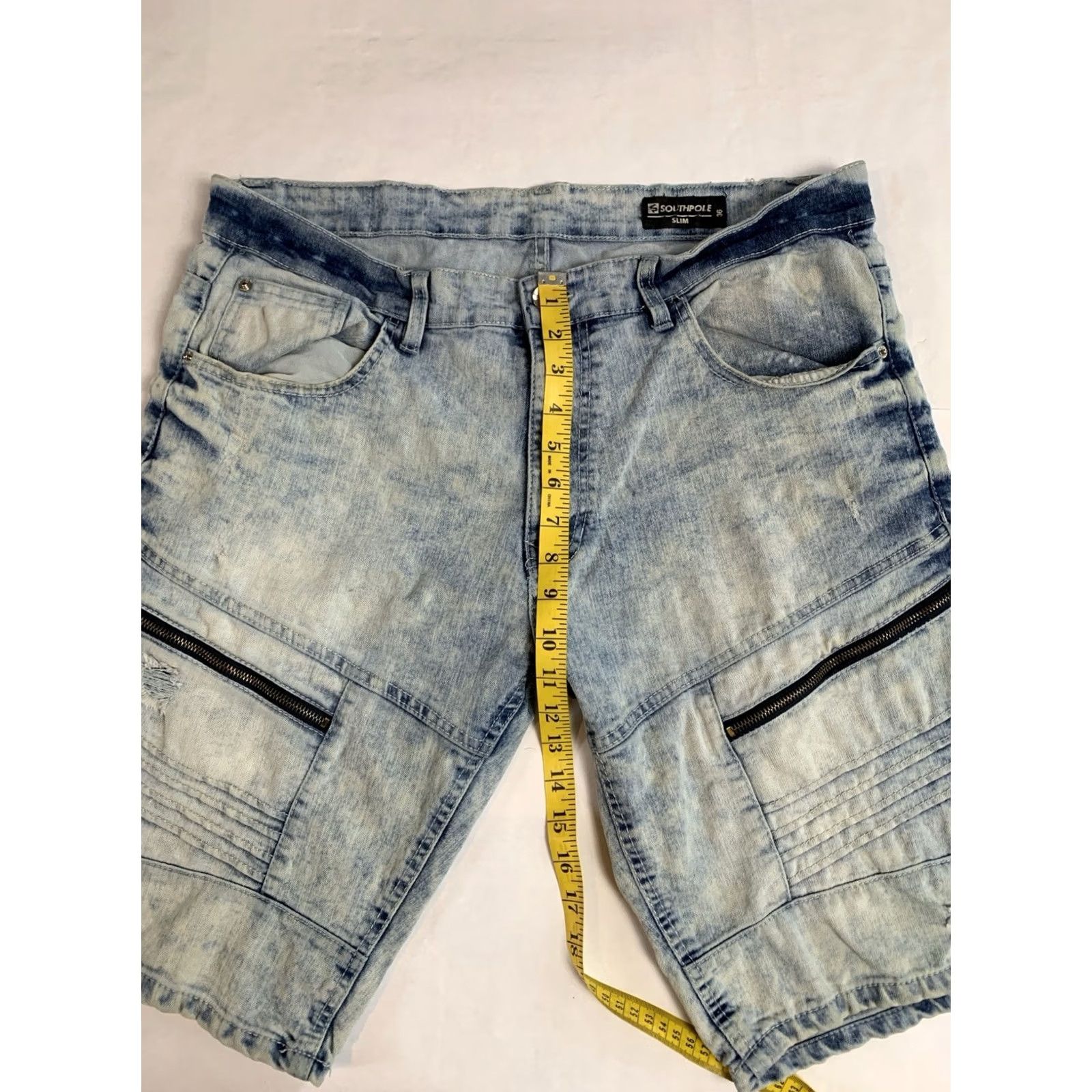 Southpole VINTAGE Southpole Shorts Mens 38 Blue Slim Bermuda Denim 5-Pocket Distressed Hip Hop Grunge Streetwear Punk Retro 90s Boys? Size US 38 / EU 54 - 7 Thumbnail