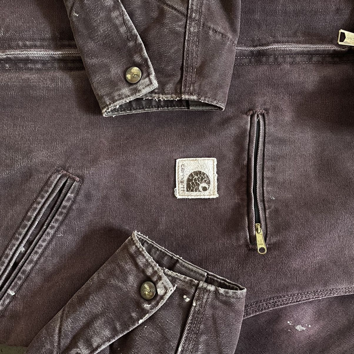 Carhartt × Vintage 90s Distressed Carhartt Detroit Jacket J43BRG Burgundy Size US M / EU 48-50 / 2 - 6 Thumbnail