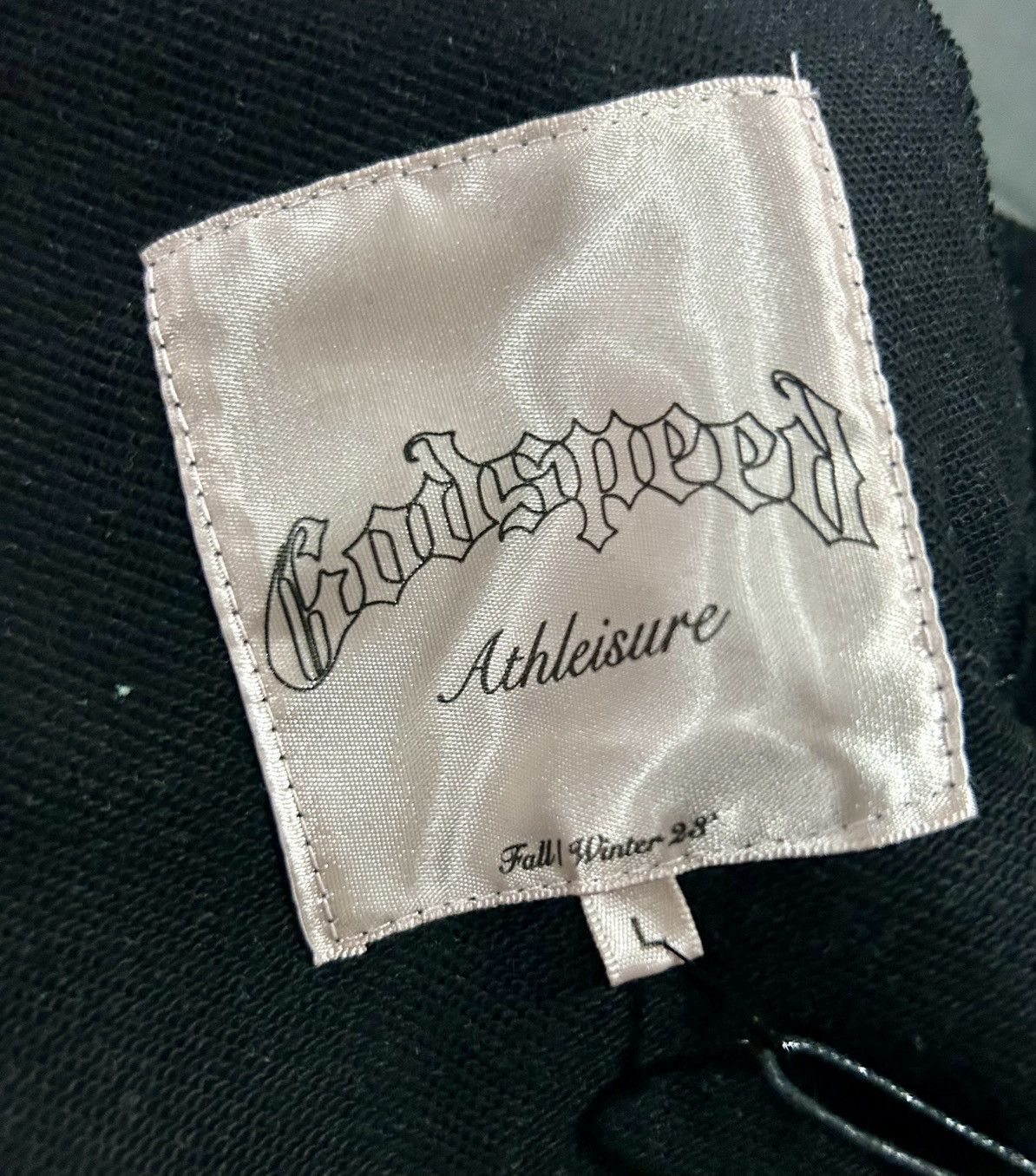 Godspeed Godspeed Mens OG Logo Sweatpants Black/Silver Satin LG Size US 34 / EU 50 - 5 Thumbnail