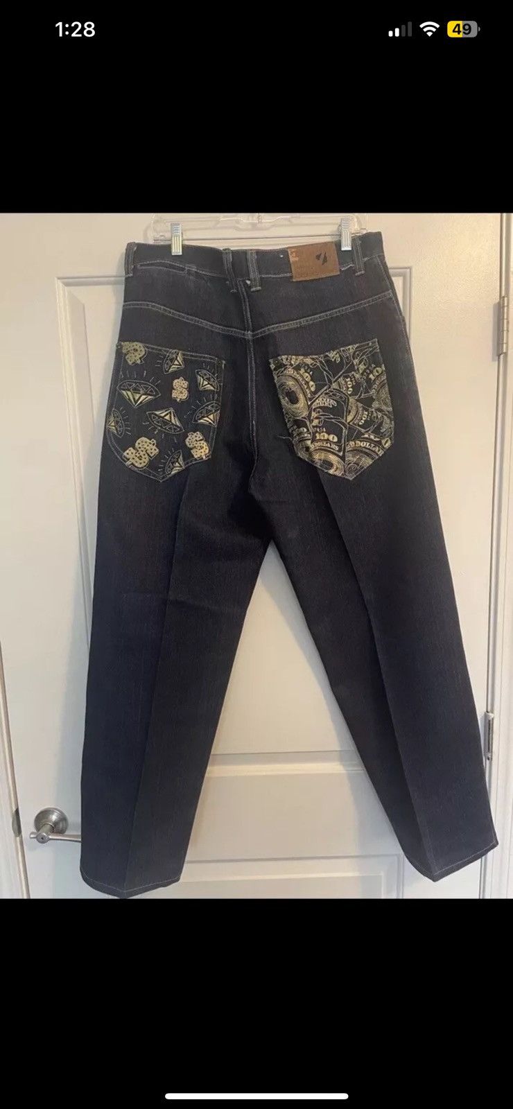 Vintage Men's Raw Embroidered Fashion Blue Jeans Sz. 36x34 Size US 36 / EU 52 - 6 Thumbnail