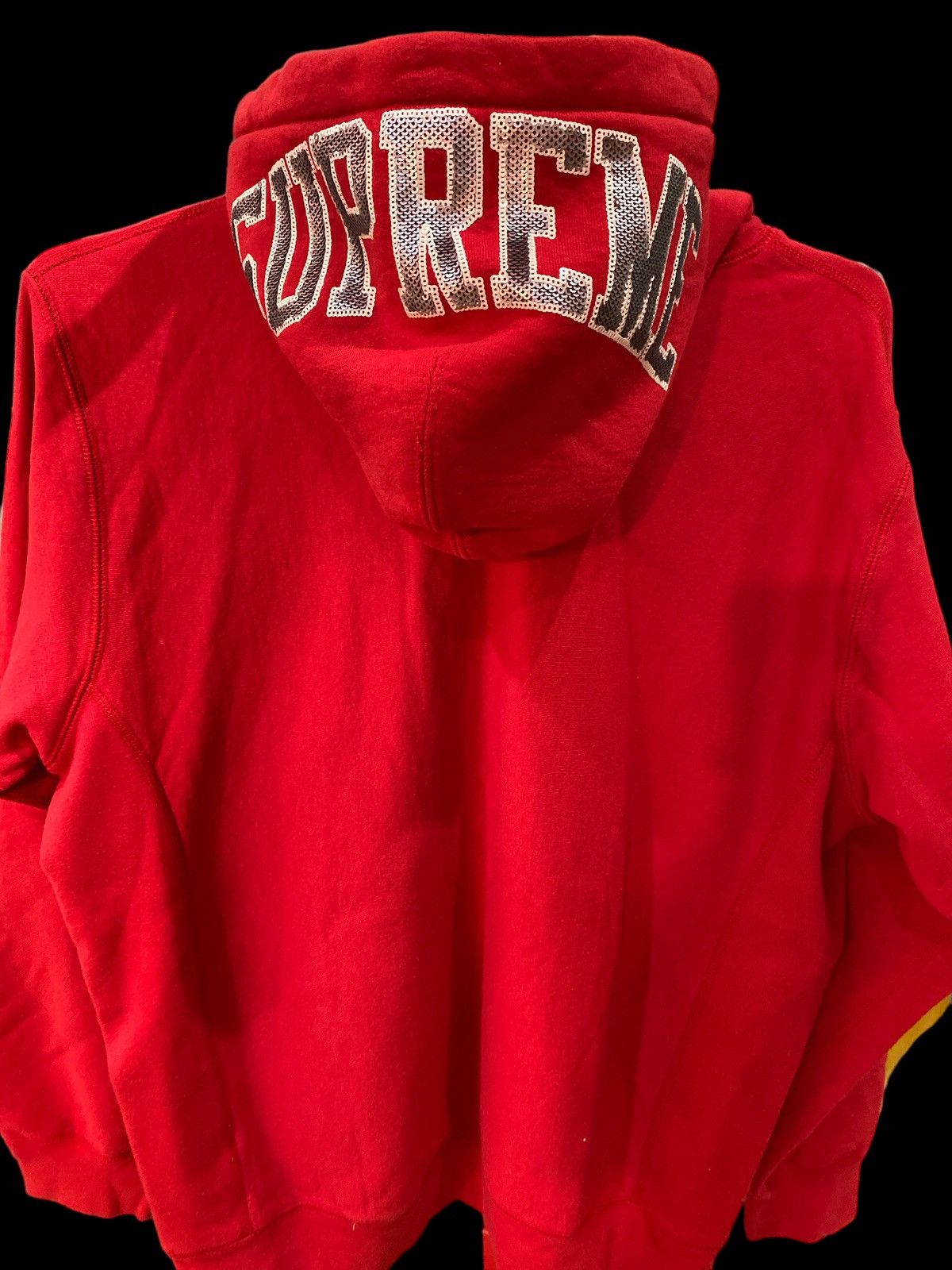Supreme Supreme Sequin Arc Hooded Sweatshirt Red Size US L / EU 52-54 / 3 - 1 Thumbnail