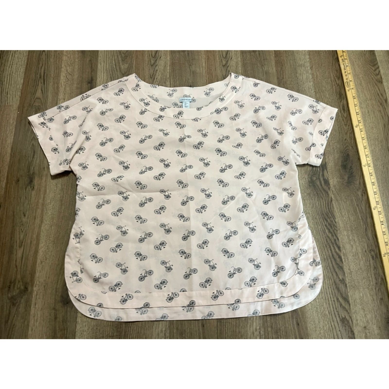 Pinko Porophrose Shirt Women's Large Pink Black Bikes Short Sleeve Shirt Size L / US 10 / IT 46 - 2 Thumbnail