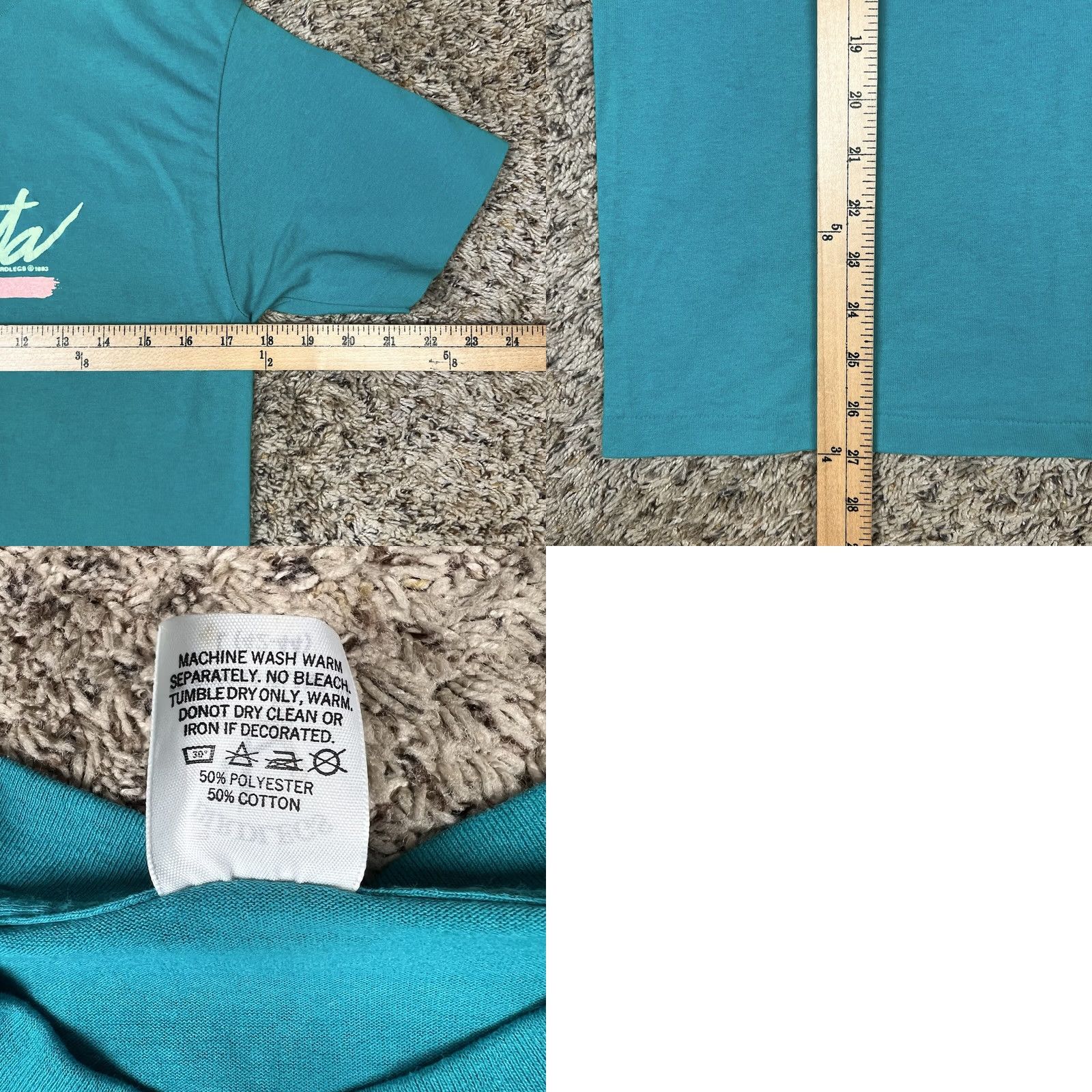 Vintage VINTAGE Atlanta Graphic Blue T-Shirt Large Puff Print USA Birdlegs Unisex Adults 90s Single Stitch Graphic Tee Size US L / EU 52-54 / 3 - 8 Thumbnail