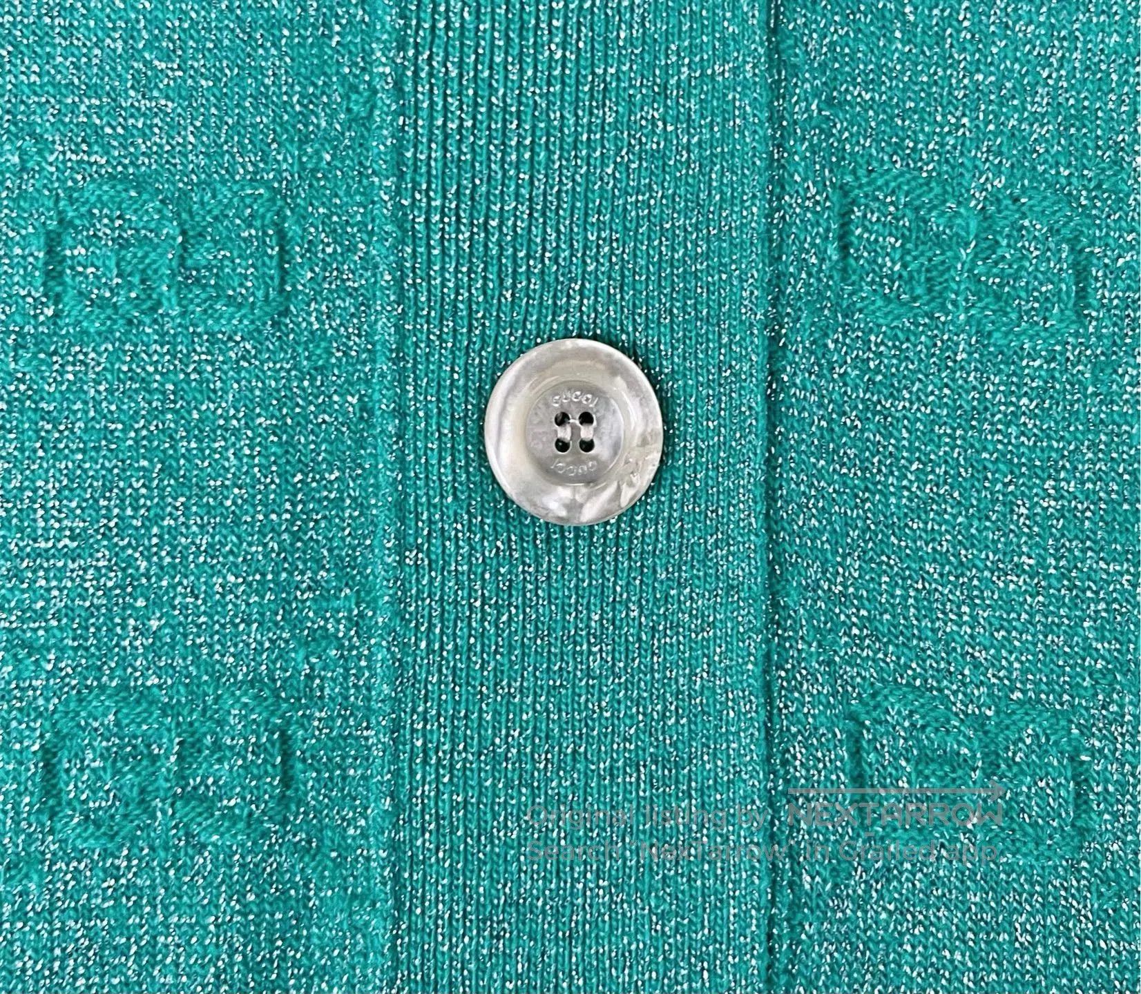 Gucci Gucci Green Double G Embossed Knit Cardigan. Size US M / EU 48-50 / 2 - 4 Thumbnail
