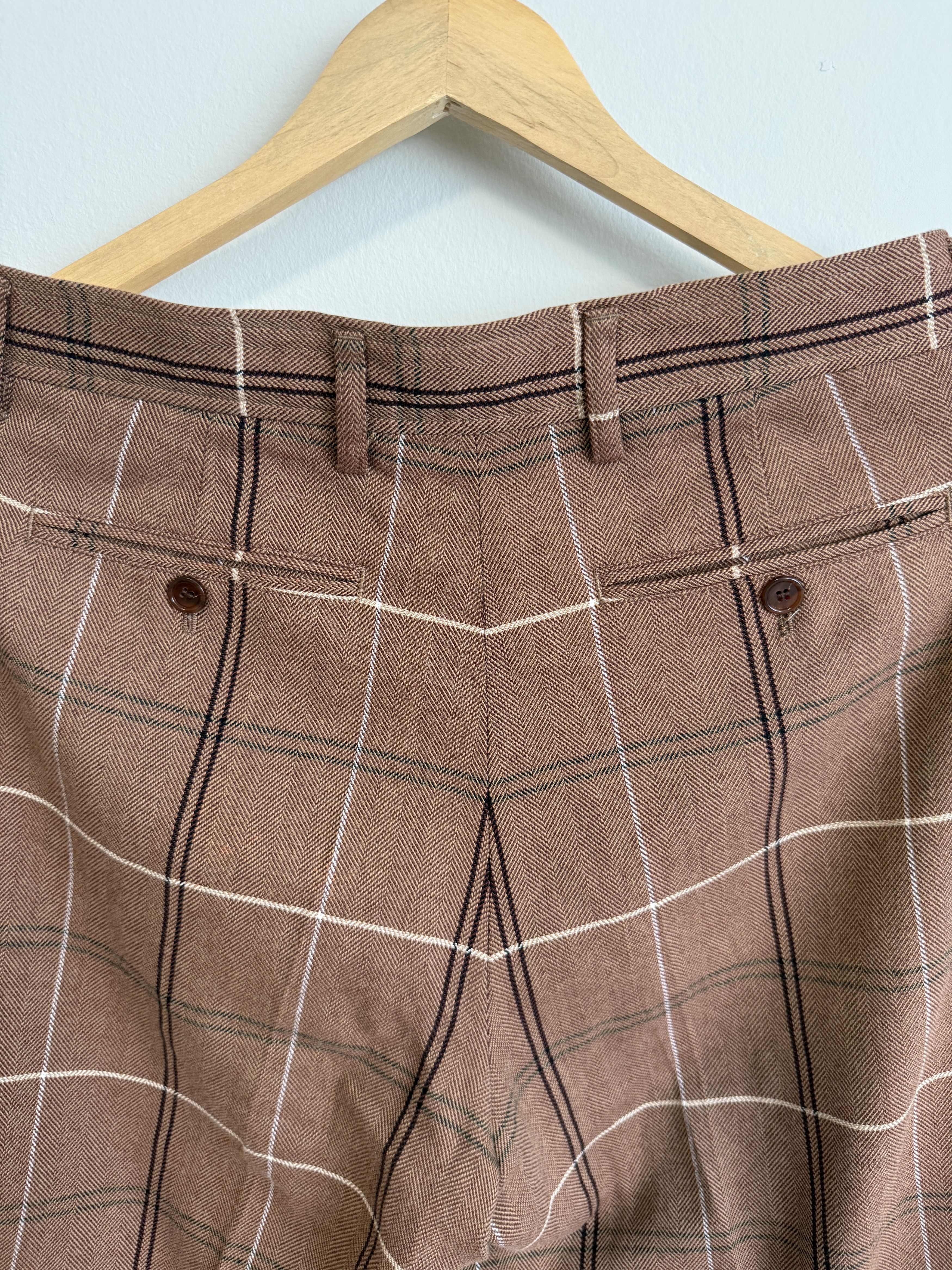 Acne Studios Acne Studios Wool Herringbone Checked Cotton-Blend Wide-Legs Size 40" / US 18 - 5 Thumbnail