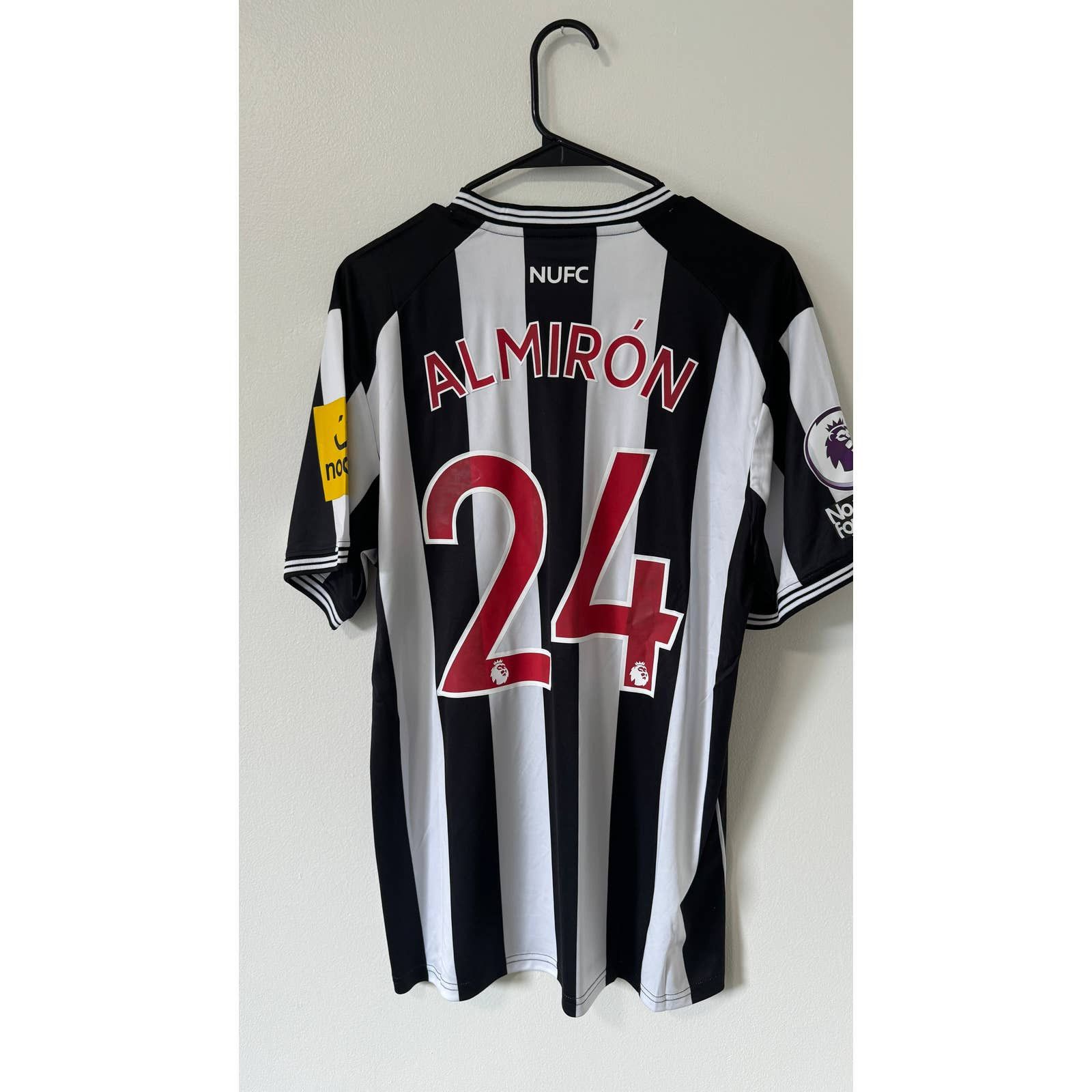 image of Newcastle United Home 2023/24 Almirón 24 in White, Men's (Size XL)