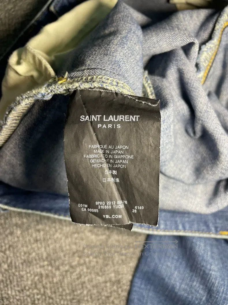 Saint Laurent Paris Saint Laurent Paris Blue Washed Cat Scratch and Claw Distr Size US 28 / EU 44 - 6 Thumbnail