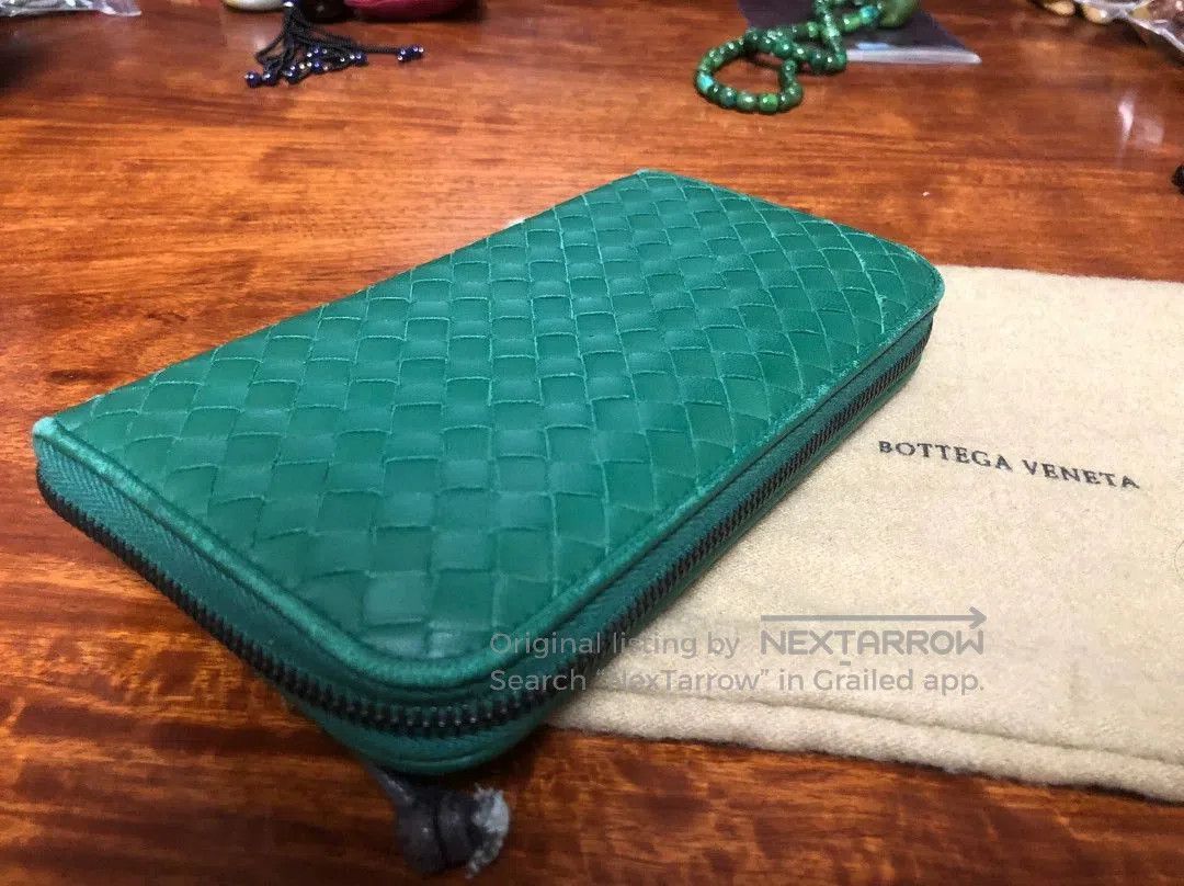 Bottega Veneta Bottega Veneta Green Zip Wallet Clutch. Size ONE SIZE - 2 Thumbnail