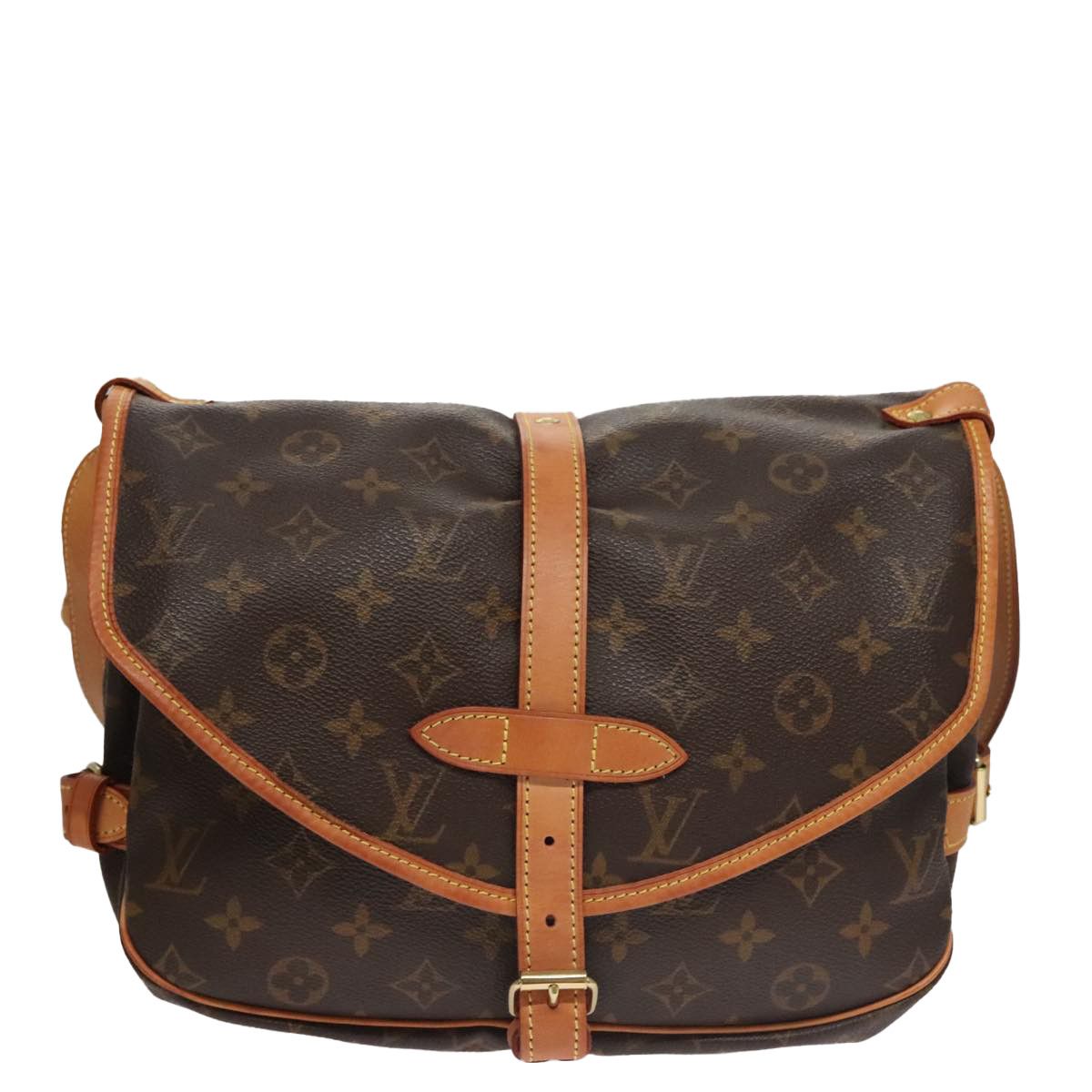 Louis Vuitton Saumur Brown Canvas Shoulder Bag (Pre-Owned) Size ONE SIZE - 1 Thumbnail