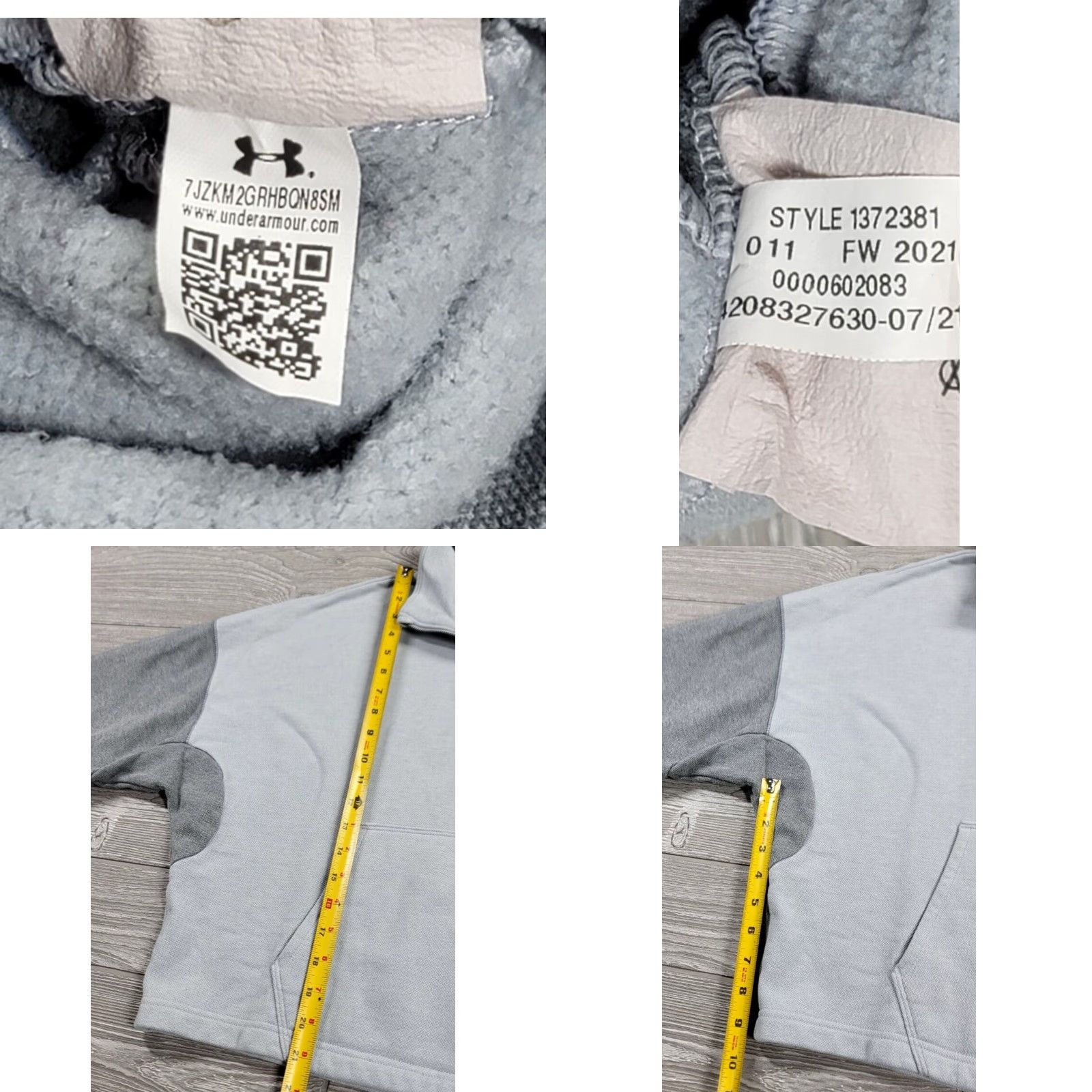 Under Armour Under Armour Women Fleece Playback Pullover 1/4 Zip S Light Blue Gray Colorblock Shirt Womens/S Size S / US 4 / IT 40 - 9 Thumbnail