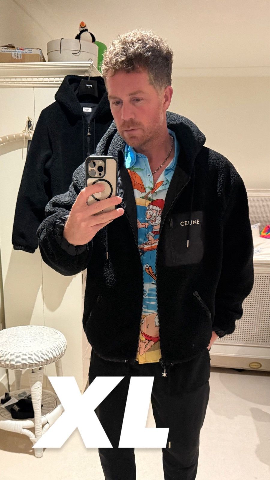 Celine $2.35k 🤑 FW24 Celine logo black fleece jacket Hedi grail M Size US M / EU 48-50 / 2 - 3 Thumbnail