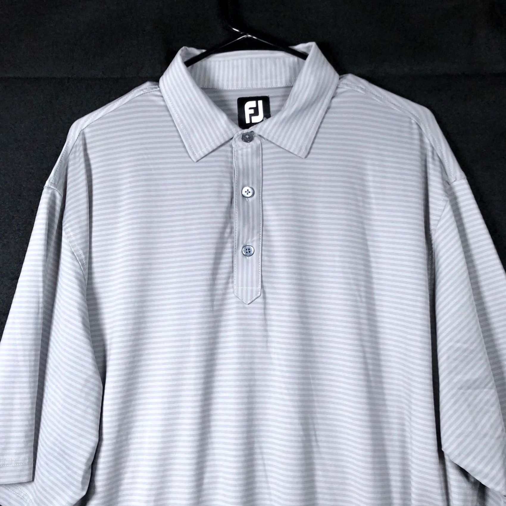 Footjoy FootJoy Mens Polo Shirt Gray Striped Athletic Short Sleeve XL Collared Button-Down Polo Shirt Mens Shirt Regular Size XS? Size US XL / EU 56 / 4 - 2 Thumbnail