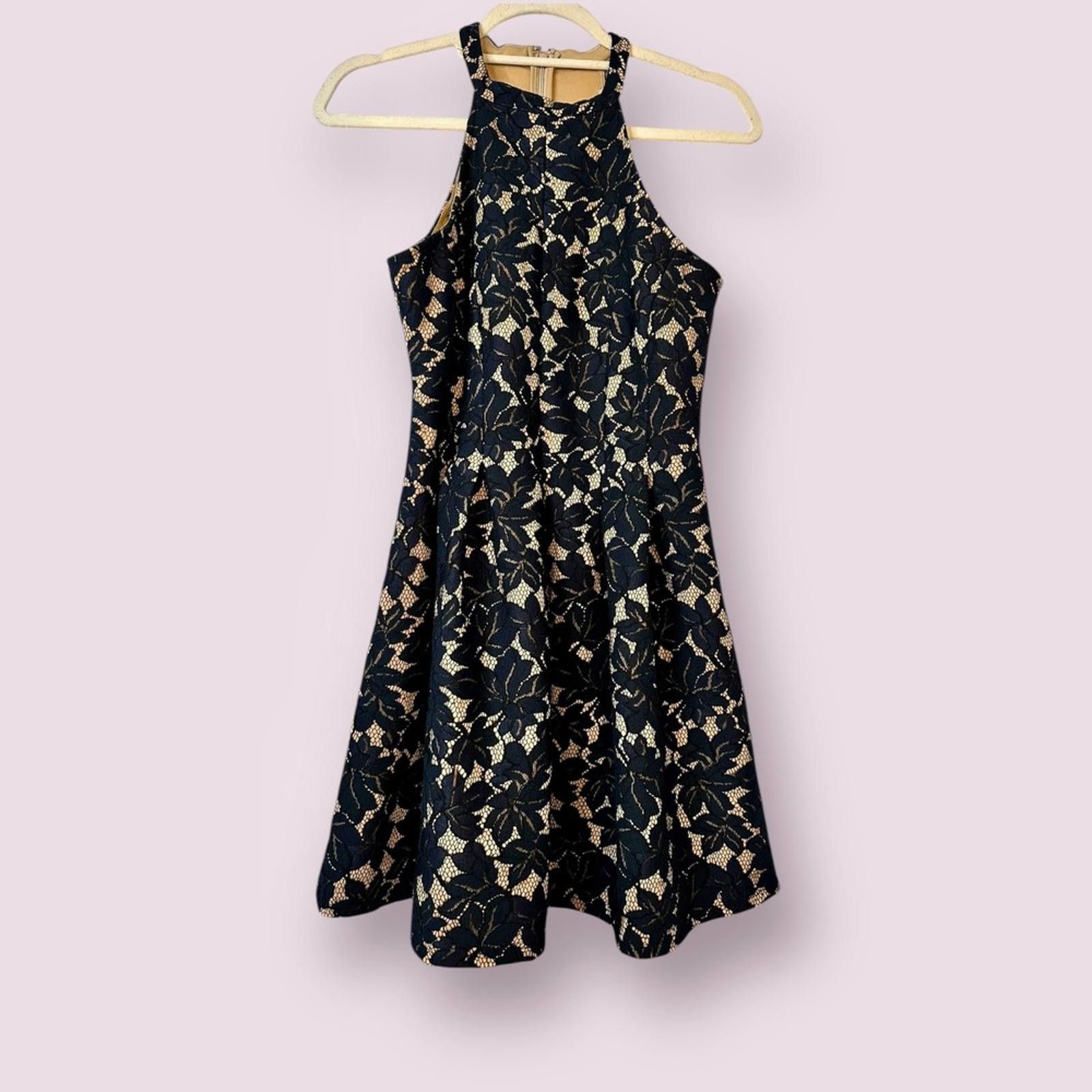 Designer Altar'd State Halter Dress Black Lace Fit and Flare Dress Size M / US 6-8 / IT 42-44 - 4 Thumbnail