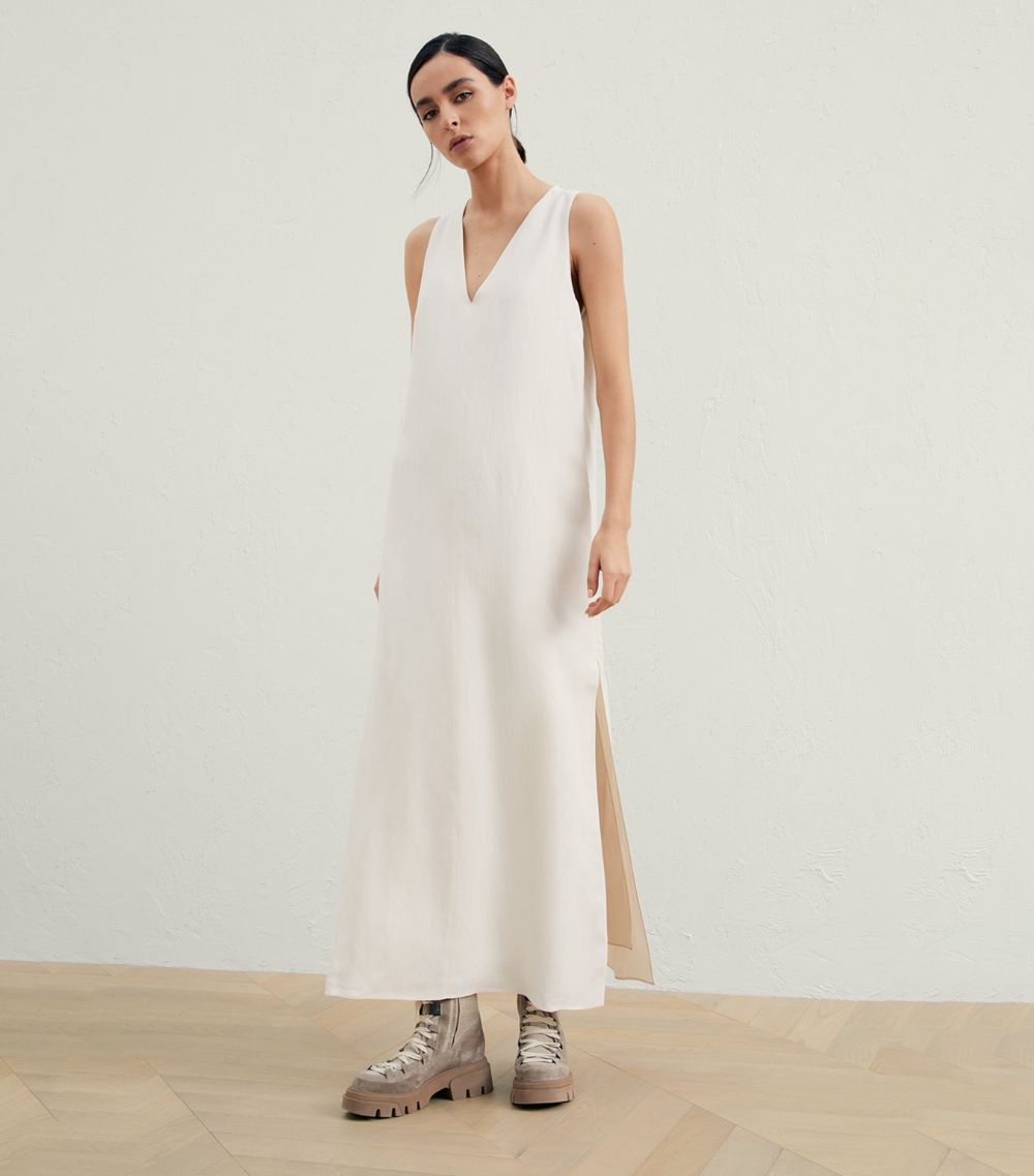 image of Brunello Cucinelli O1W1Db10524 Dress In Natural, Women's (Size Small)