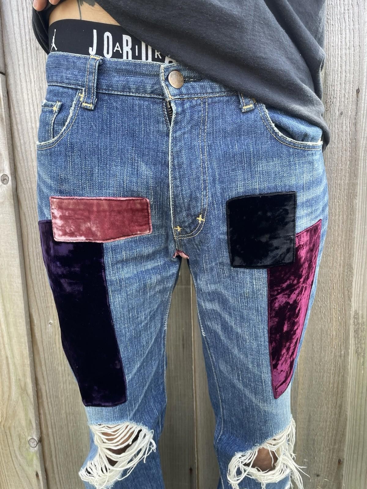 SS03 Number (n)ine Kurt Cobain Velvet Jeans