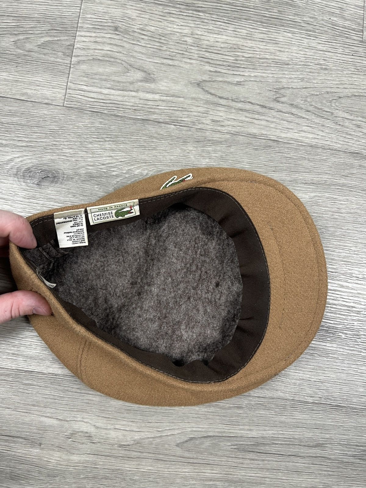Lacoste Lacoste Unisex Wool Flat Cap Beret Hat Light Brown size 56 Size ONE SIZE - 5 Thumbnail