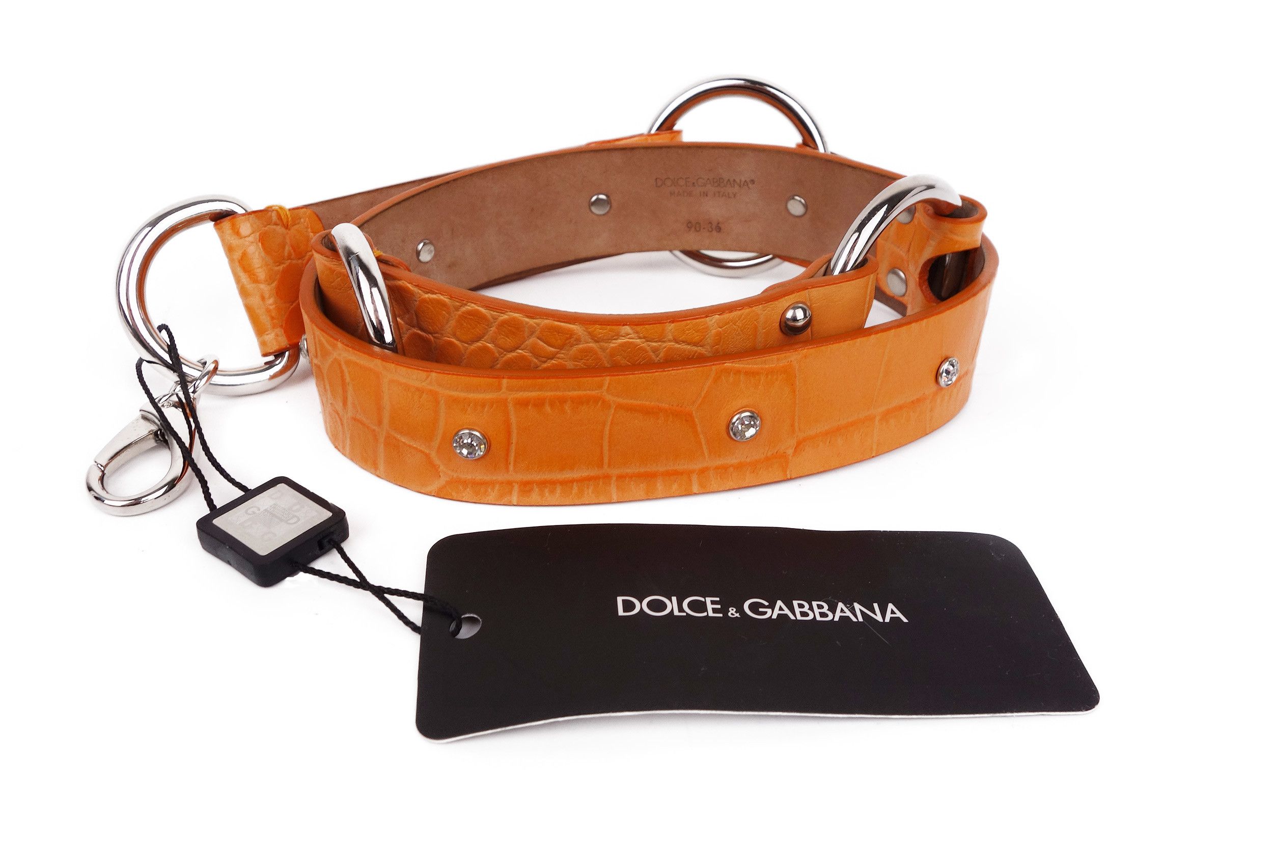 Dolce & Gabbana Dolce & Gabbana Leather Belt Studded Rhinestone 90 36 Size ONE SIZE - 2 Thumbnail