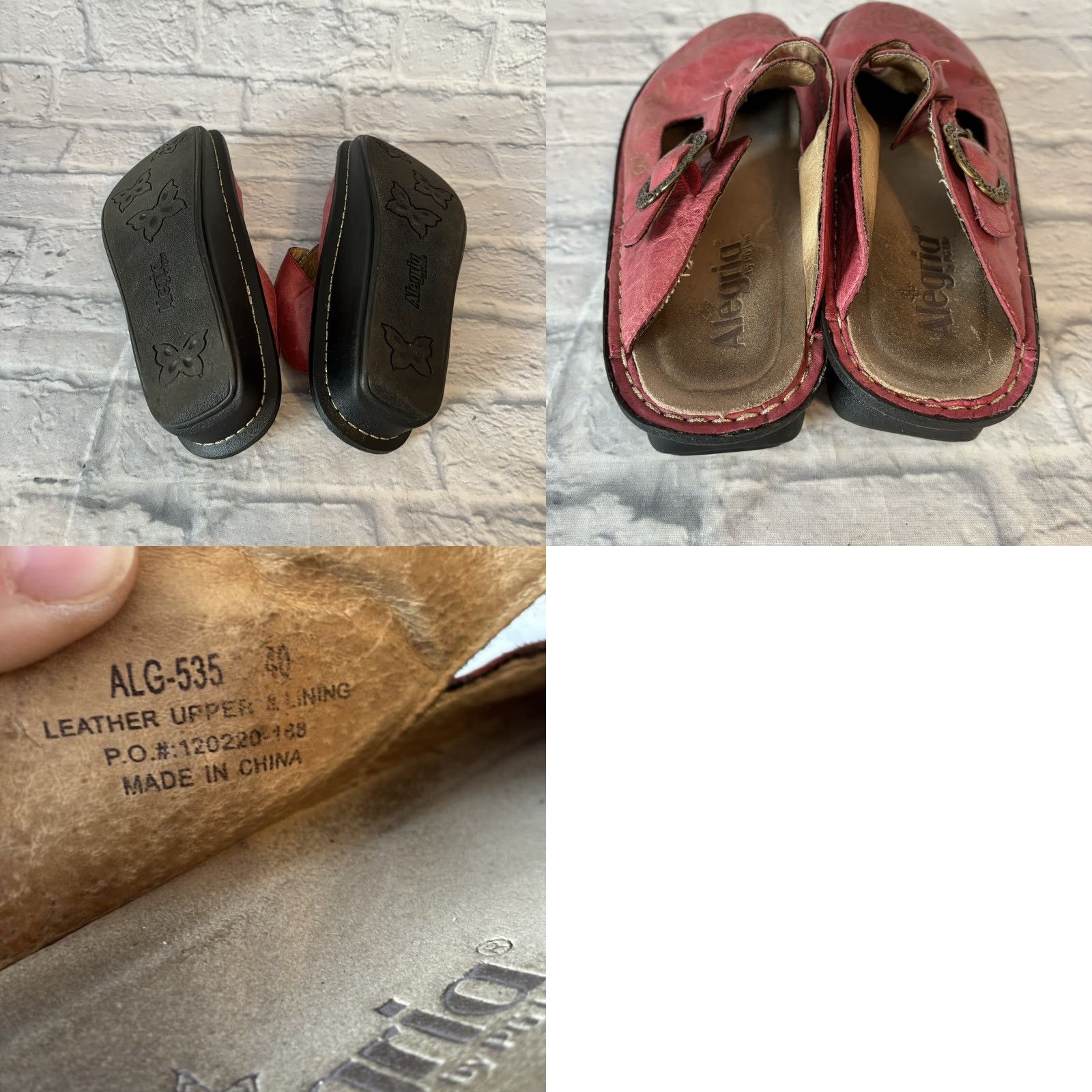 Vintage Alegria Pink Slide Sandals Women’s Size 40 ALG-535 Floral Buckle Leather Clog Size US 10 / IT 40 - 9 Thumbnail