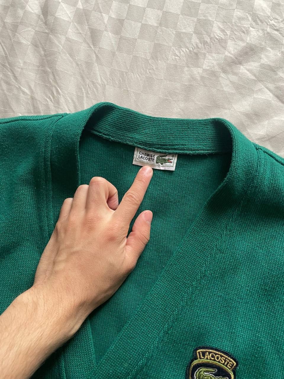 Lacoste 💥Rare! Vintage Lacoste Club Cardigan Sweater Vneck Knit Size US XL / EU 56 / 4 - 4 Thumbnail