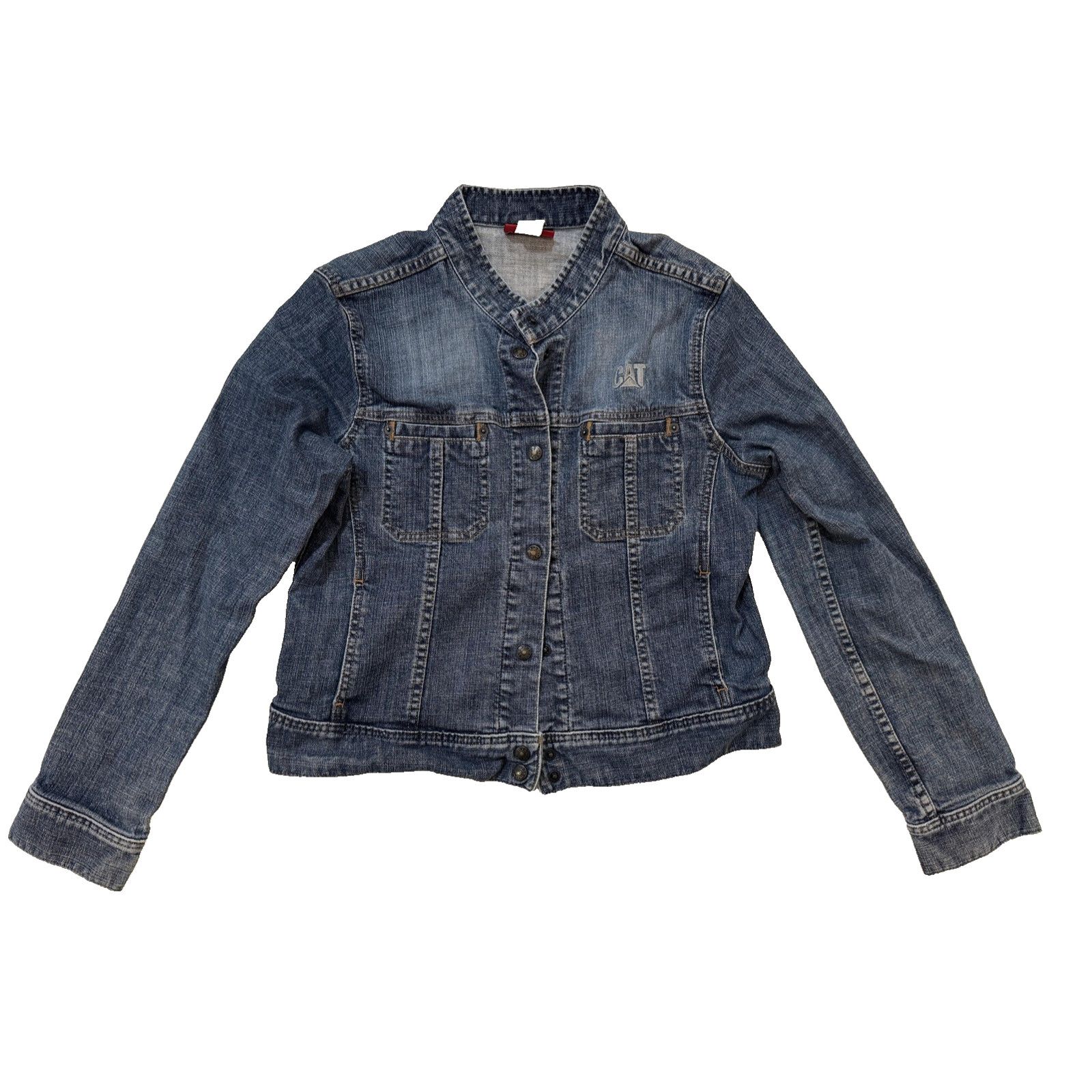 Caterpillar Vintage CAT Denim Jacket Womens XL Snap Front Workwear Y2K Size XL / US 12-14 / IT 48-50 - 1 Thumbnail