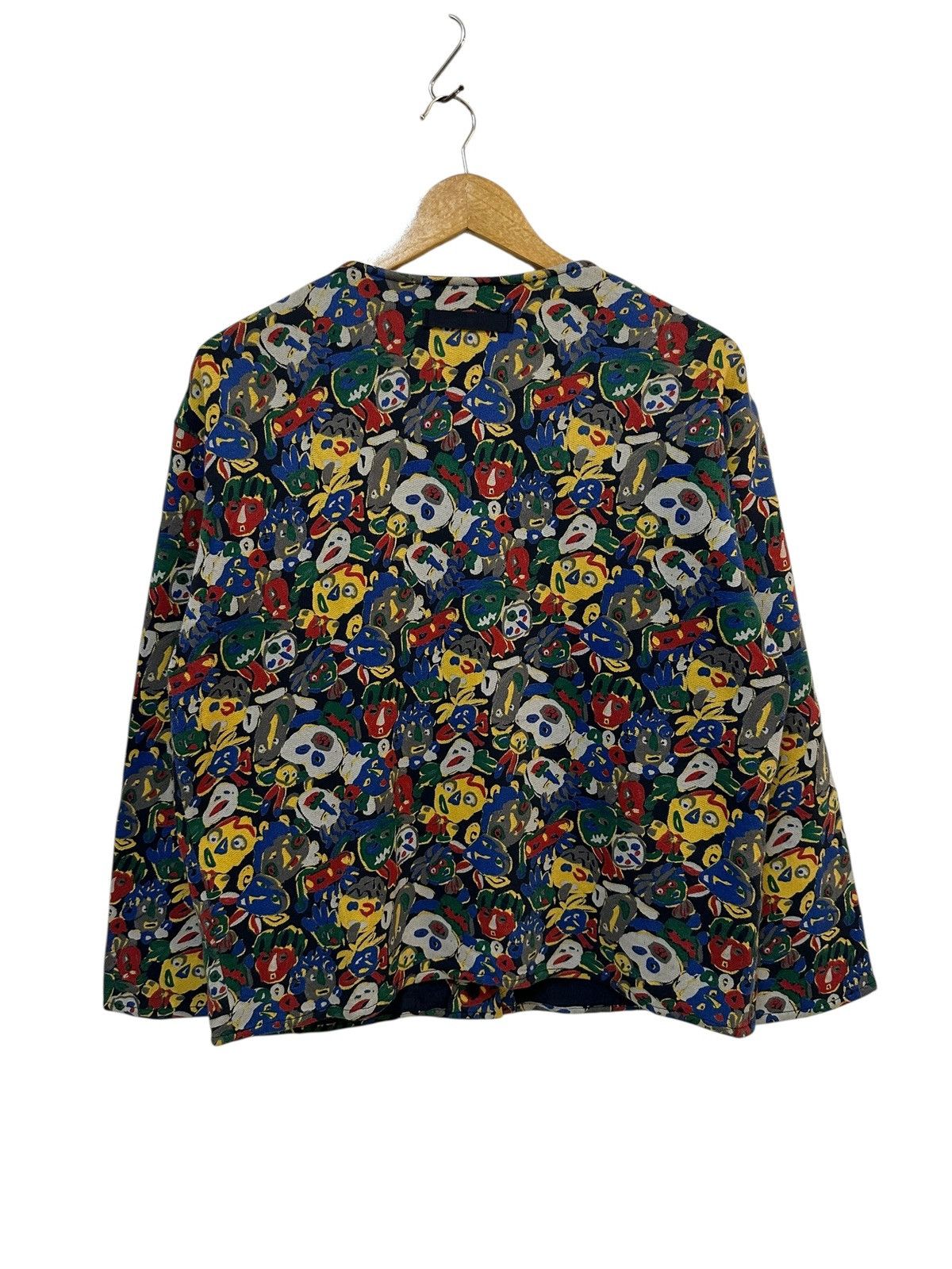 Jean Paul Gaultier Jean Paul Gaultier Public Multicolor Mask Print Jacket 80s Size US M / EU 48-50 / 2 - 6 Thumbnail