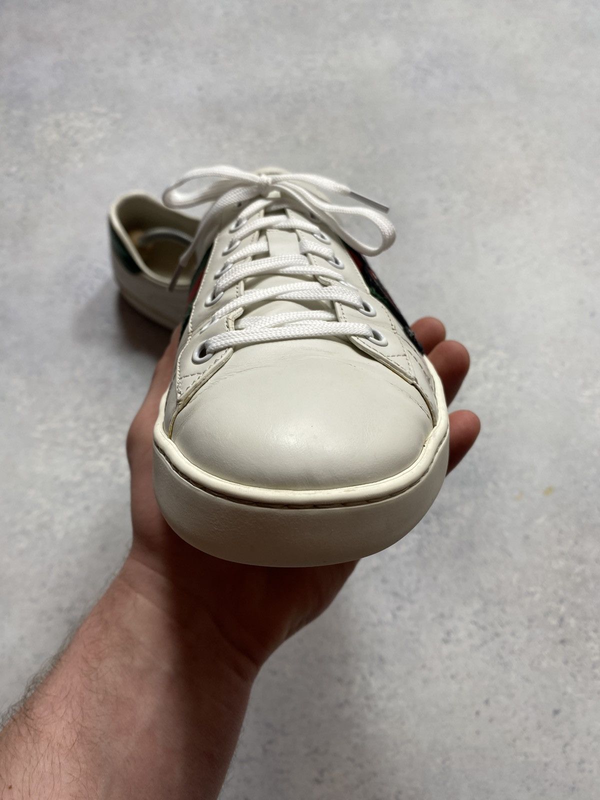 Gucci Gucci Ace Snake White Leather Shoes Trainers UK11 US11.5 Size US 11.5 / EU 44-45 - 19 Thumbnail