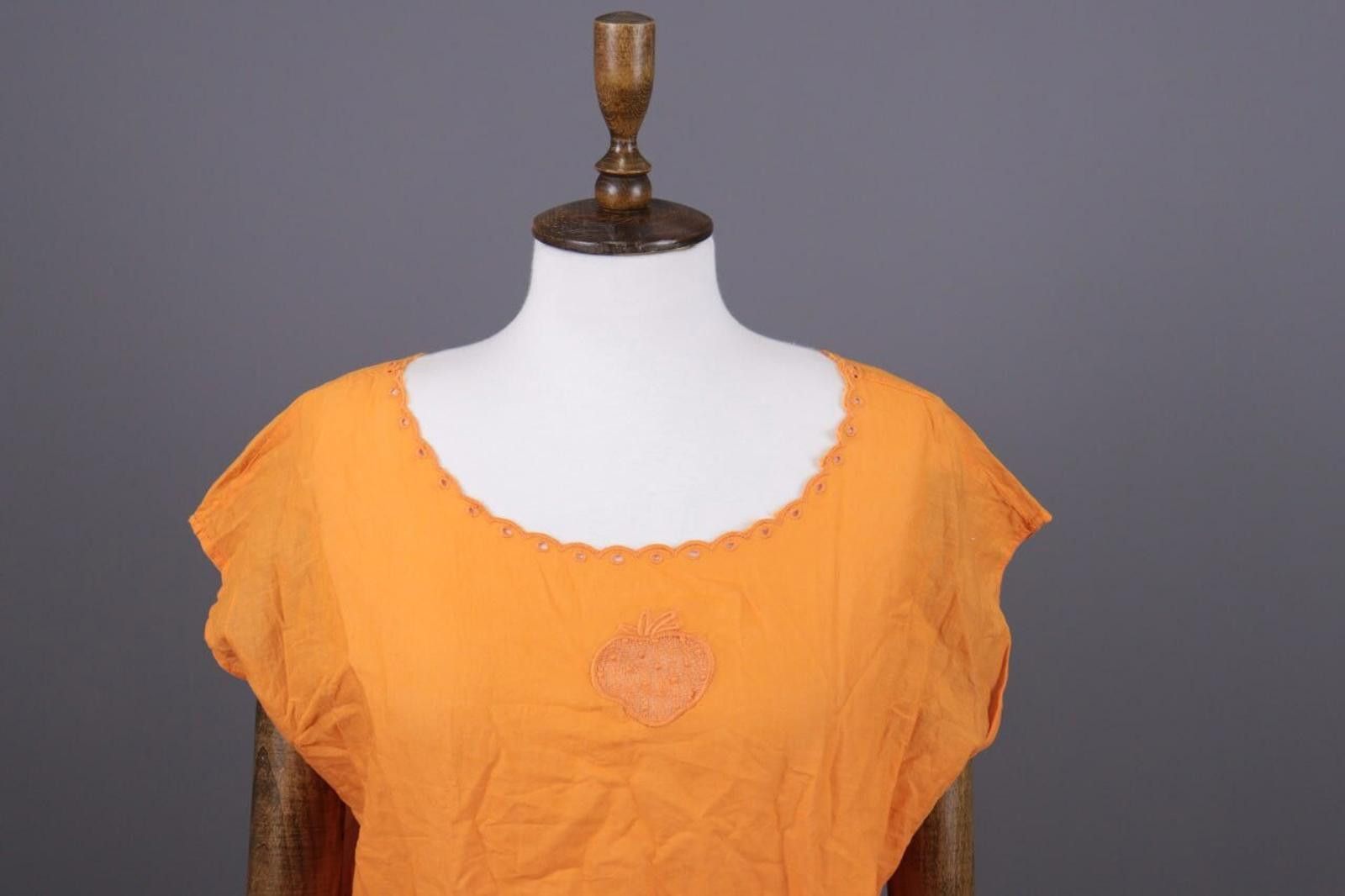 Designer Gudrun Sjoden Orange Lagenlook Blouson Dress Size M Size M / US 6-8 / IT 42-44 - 2 Thumbnail