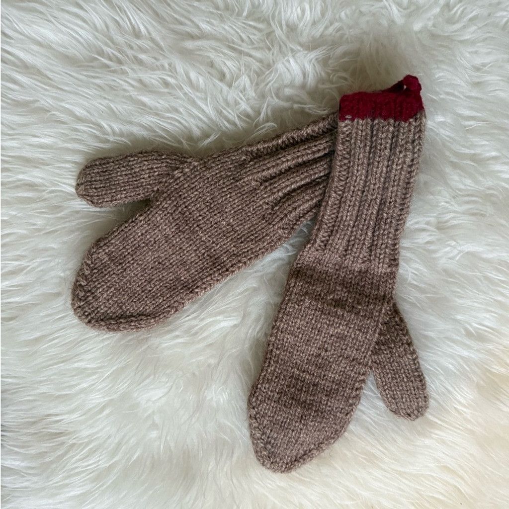 The Unbranded Brand NWOT Brown Patterned Mittens Size ONE SIZE - 2 Thumbnail