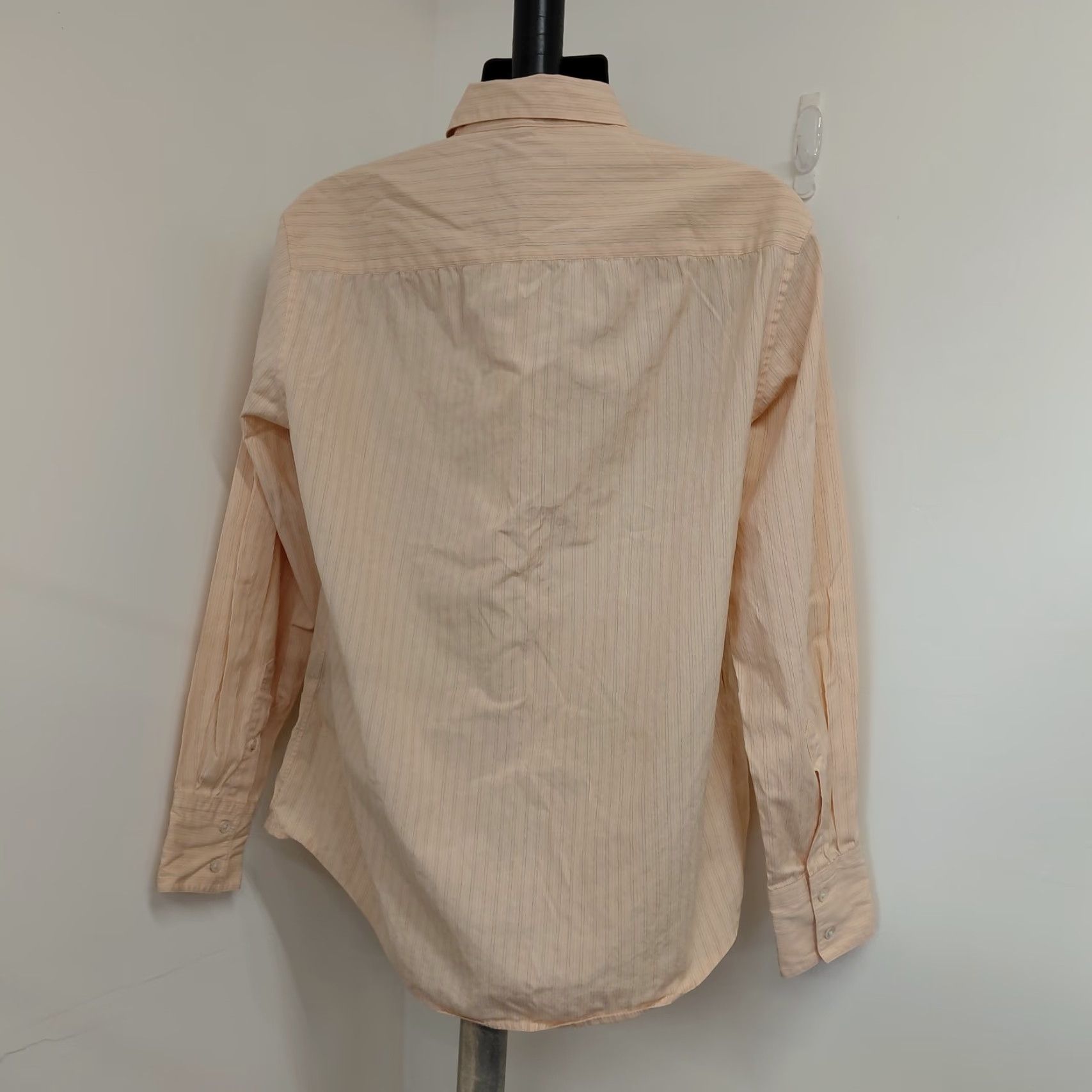 John Varvatos John Varvatos Shirt Men's Large Peach Striped Button Up Long Sleeve Casual Shirt Size US L / EU 52-54 / 3 - 7 Thumbnail