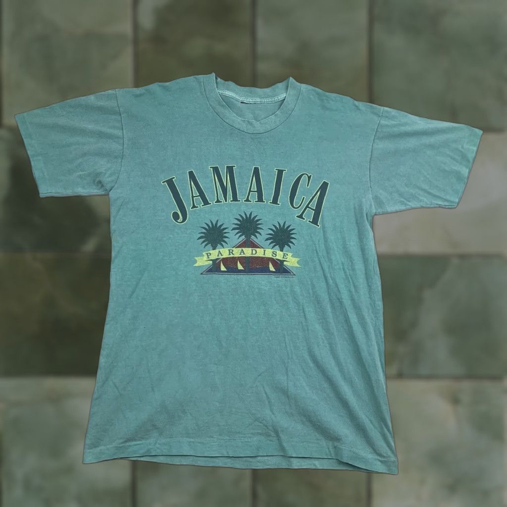 Vintage VINTAGE Jamaica T-Shirt Adult Large Green 90s Travel Island Rasta Mens Size US L / EU 52-54 / 3 - 1 Thumbnail