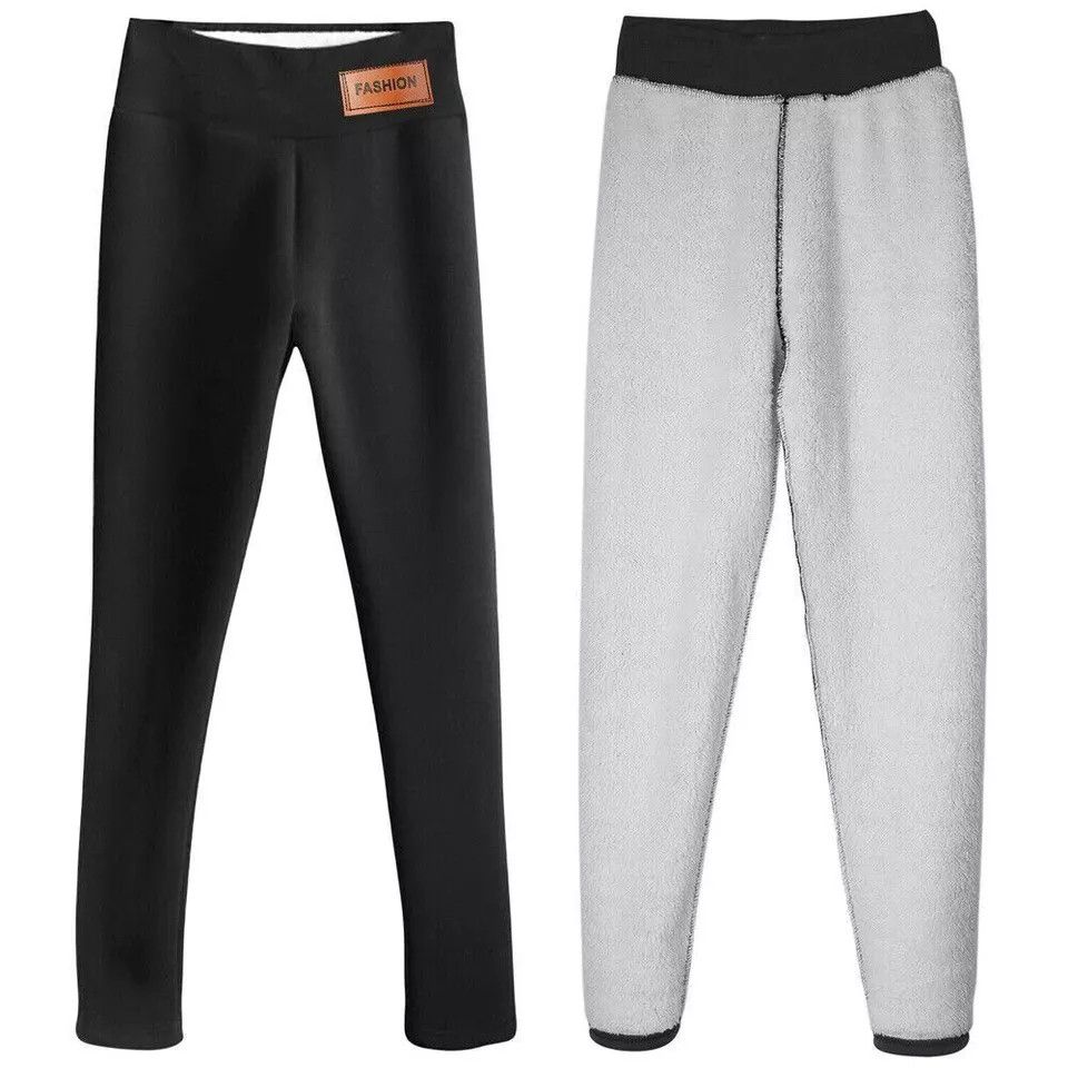The Unbranded Brand Warm Sherpa Fleece Lined Leggings Size 26" / US 2 / IT 38 - 1 Thumbnail