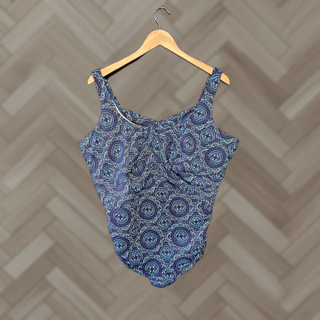 Lands' End Lands' End Womens One Piece Swimsuit Blue Sleeveless Size 16 Regular Size ONE SIZE - 1 Thumbnail