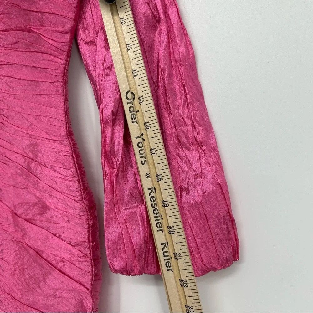 NOCTURNE NOCTURNE LIMITED EDITION BALLOON SLEEVE FUCHSIA DRAPED DRESS Size M / US 6-8 / IT 42-44 - 14 Thumbnail