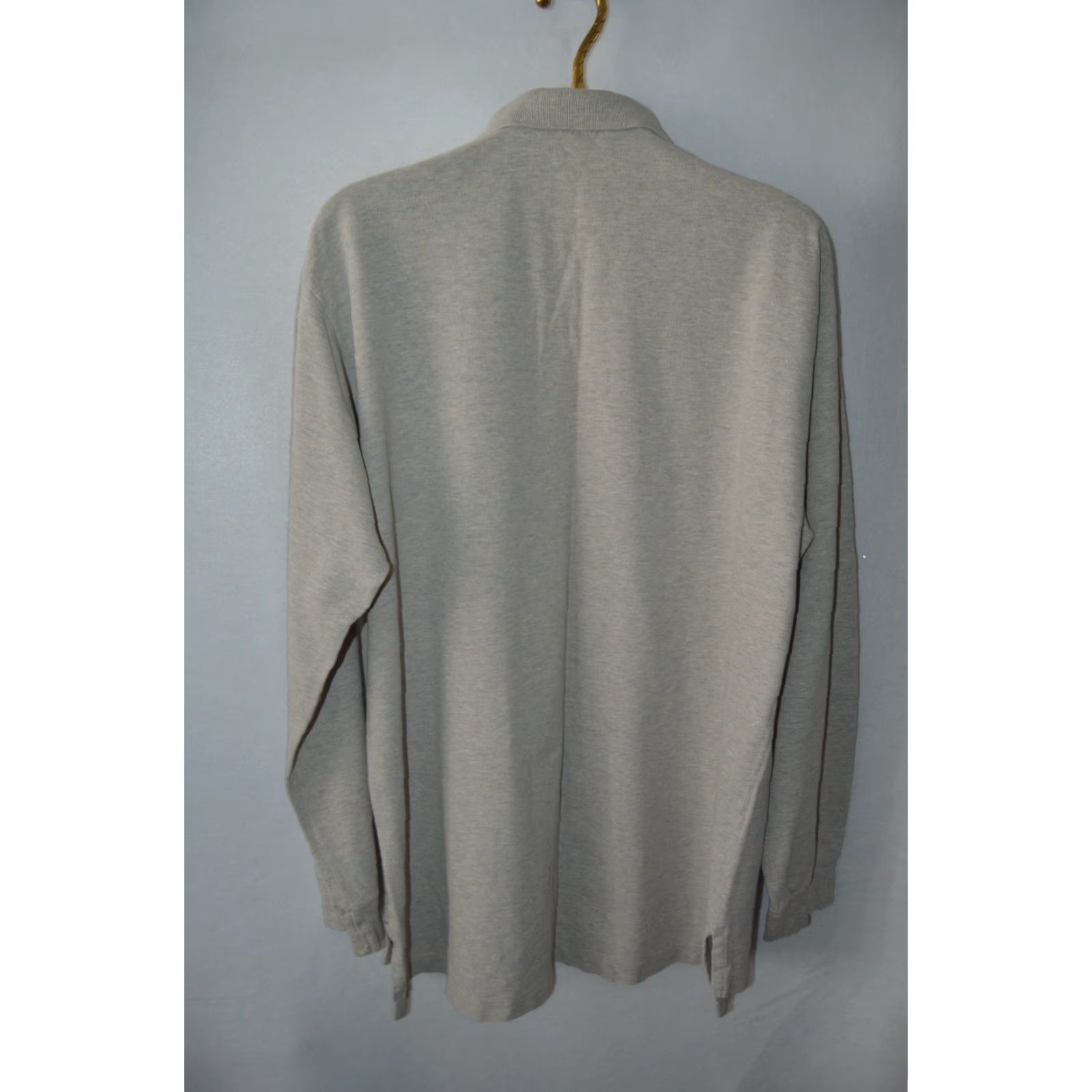 Polo Ralph Lauren VTG Polo Ralph Lauren Men's L/S Polo Shirt XXL Heavy Cotton Gray Polo Pony Logo Classic Fit Size US XXL / EU 58 / 5 - 2 Thumbnail