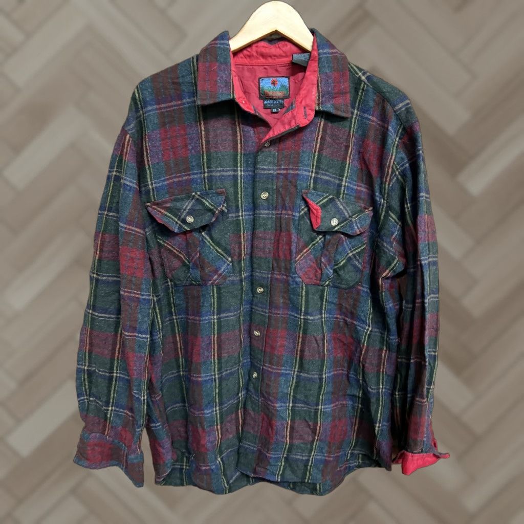 Roots Terramar Shirt Mens XL Tartan Plaid Flannel Button-Up Casual Grass Roots Collection Multicolor Cotton Blend Size US XL / EU 56 / 4 - 1 Thumbnail