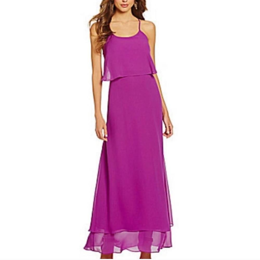 Designer Gianni Bini l Purple Flowy Maxi Dress Size 6 Size M / US 6-8 / IT 42-44 - 1 Thumbnail